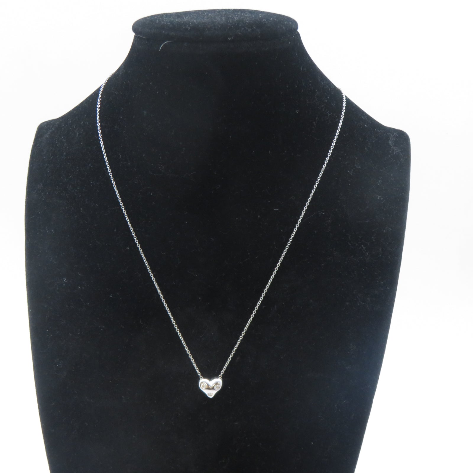 TIFFANY＆CO PT950鉑金3P Diamond Heart Necklace鑽石項鍊
