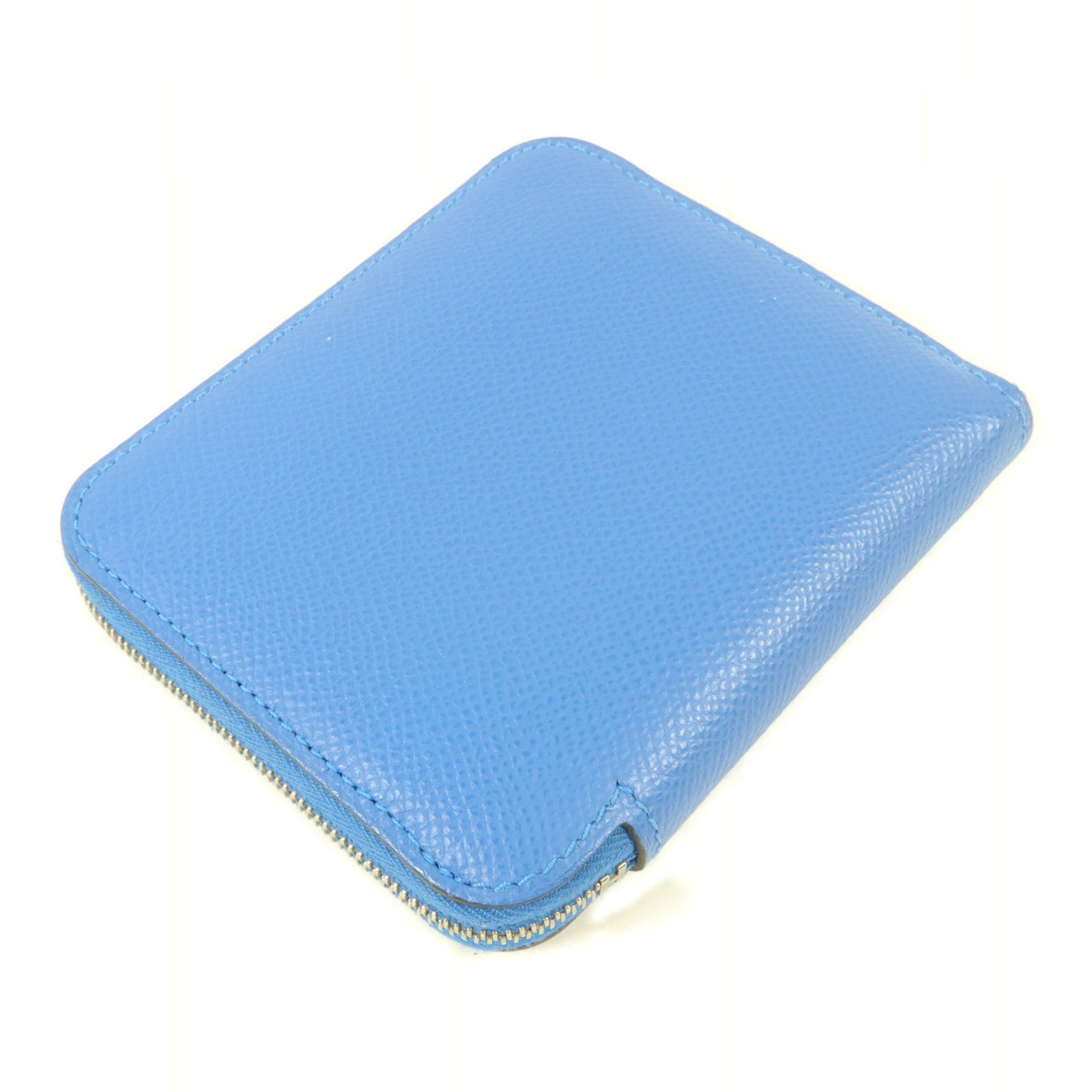 HERMES Epsom皮革Silk in Compact錢包Cobalt