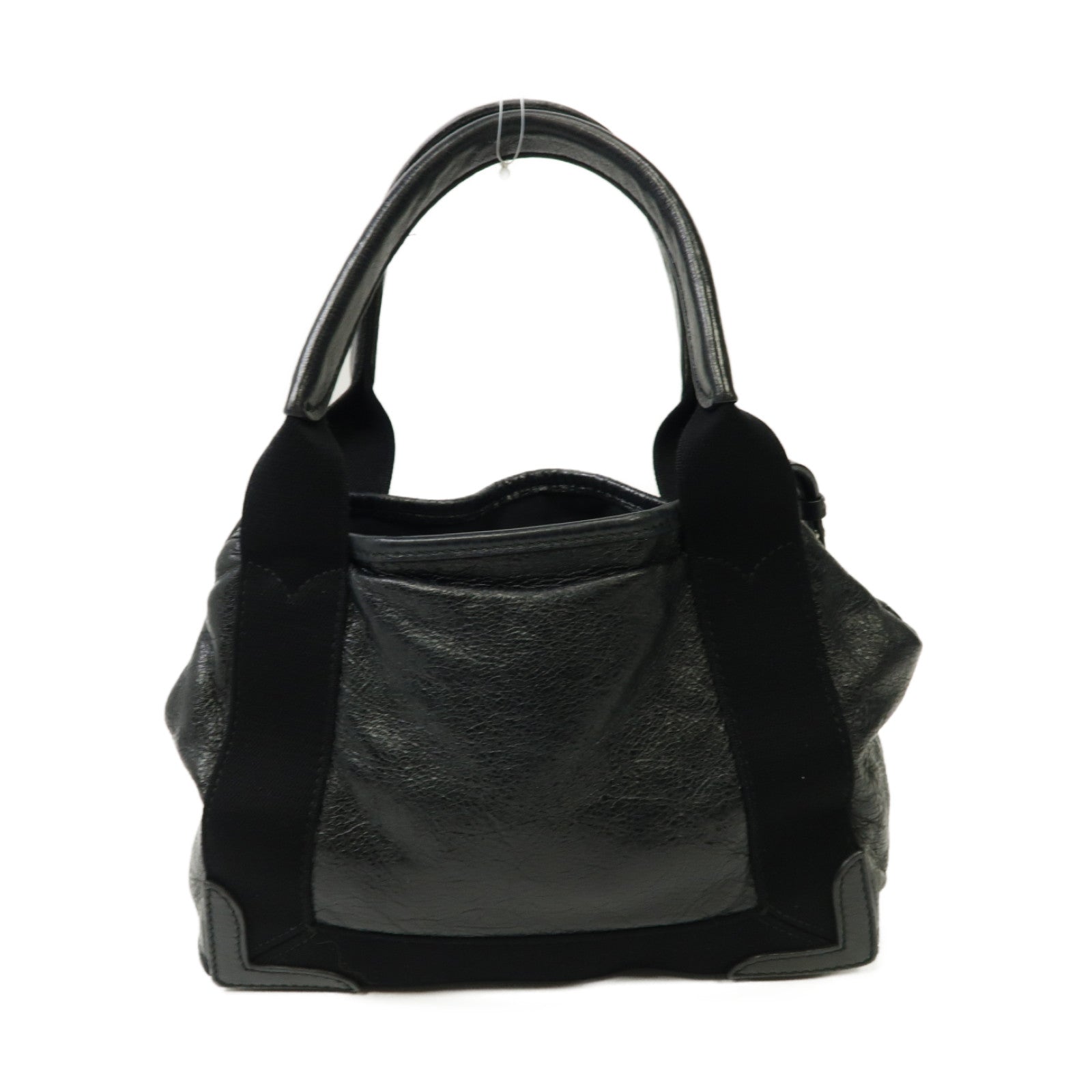 BALENCIAGA 牛皮皮革Cabas XS銀扣手挽肩背兩用袋黒色