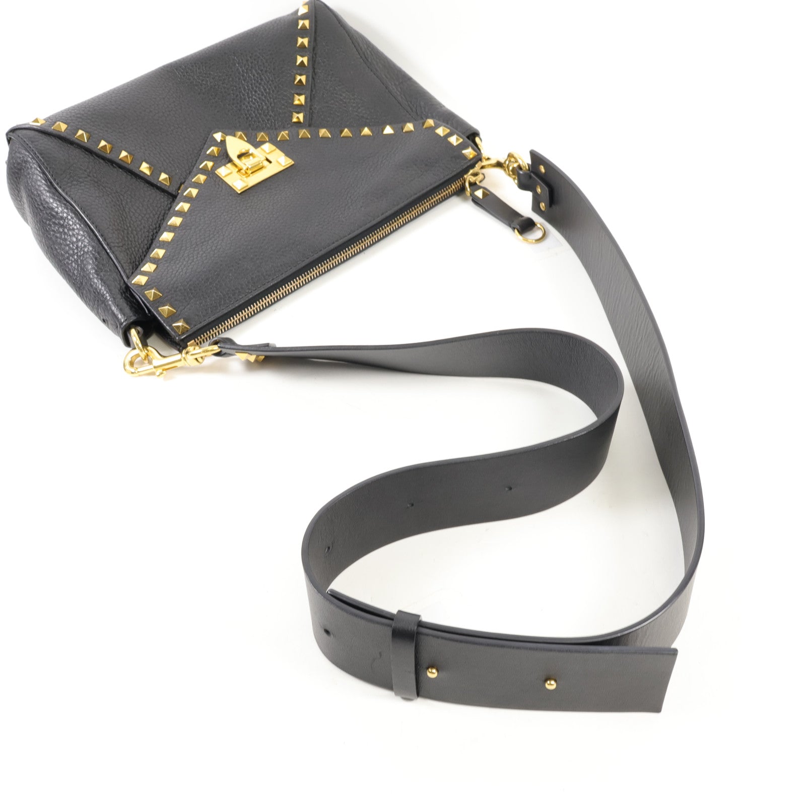 Valentino 牛皮皮革Shoulder Bag金扣肩背袋