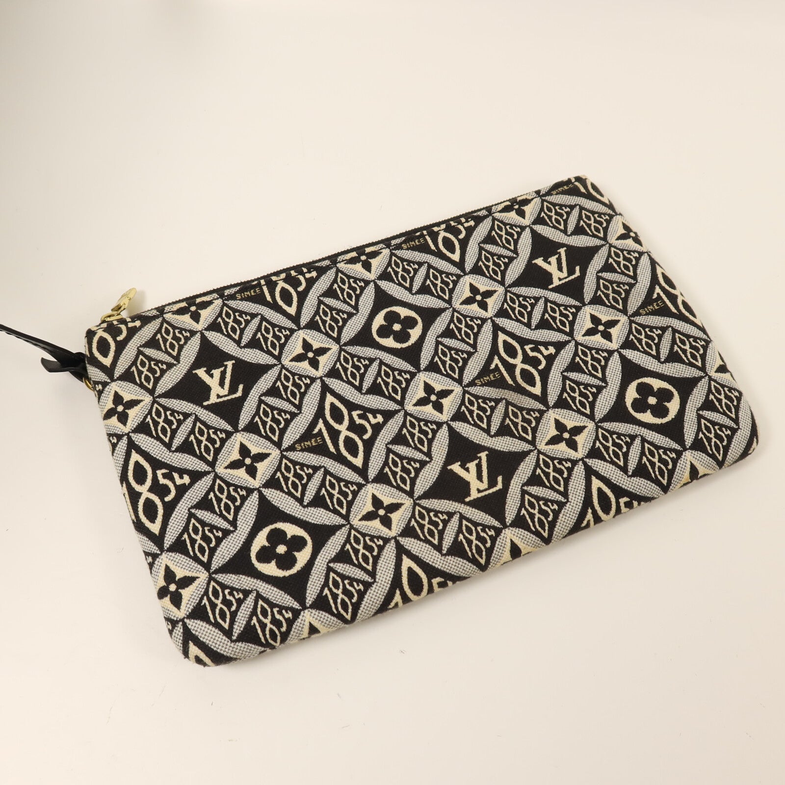 LOUIS VUITTON Monogram Jacquard 1854 Neverfull MM金扣手挽袋