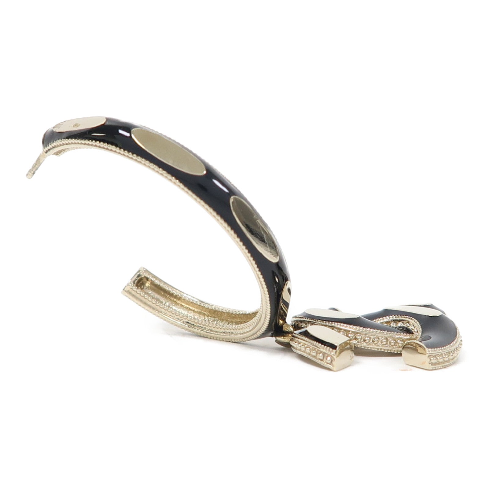 CHANEL 金屬CC Earrings耳環金色/黑色