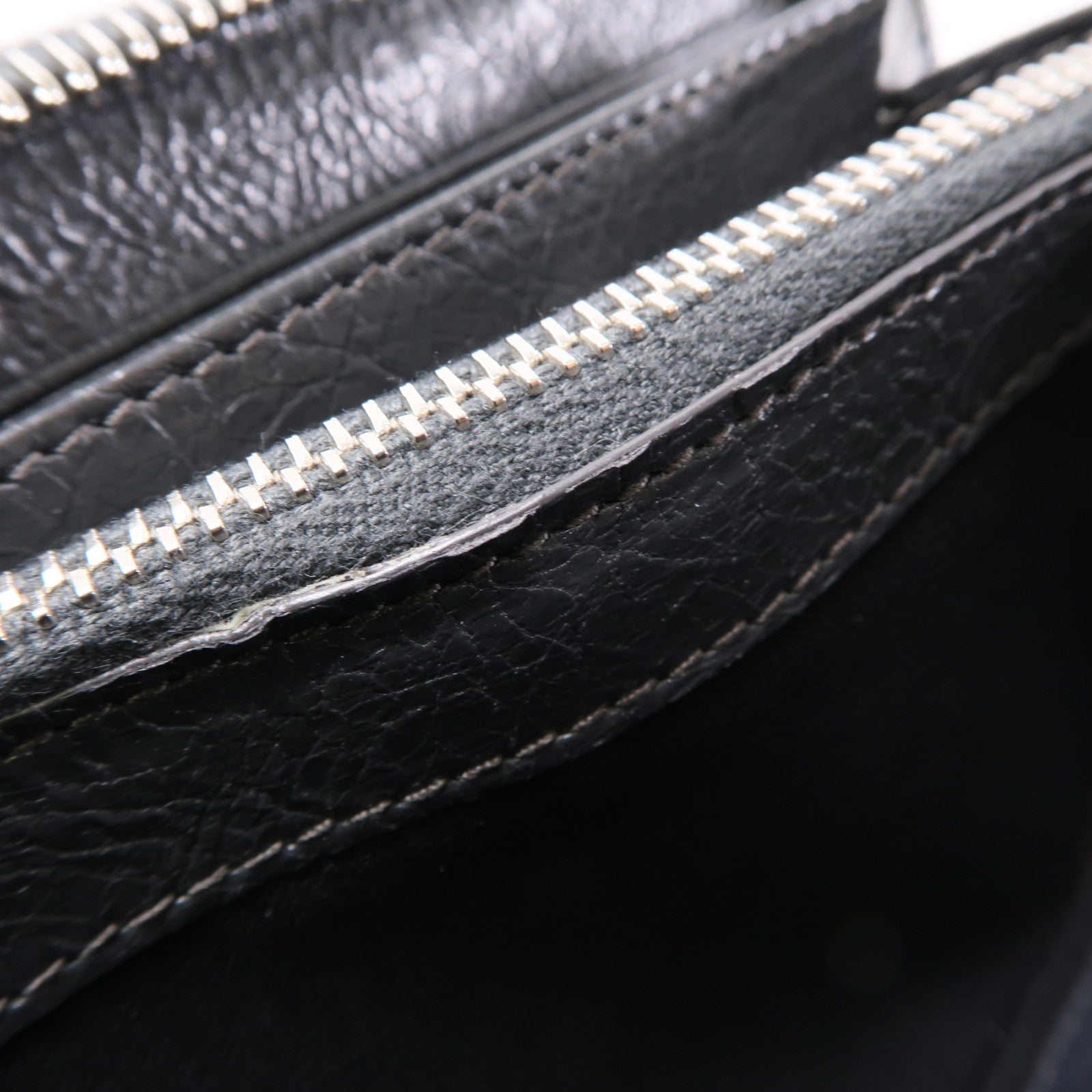 BALENCIAGA 皮革Long Wallet銀扣長錢包灰色