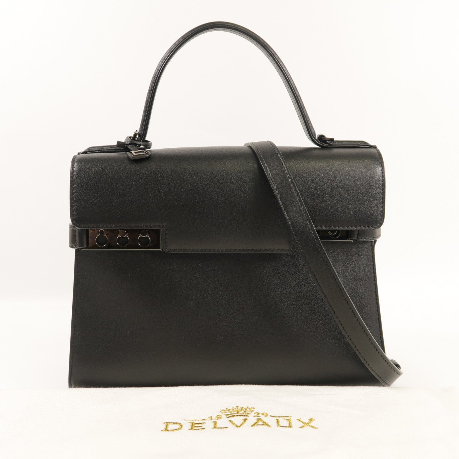 Delvaux 牛皮皮革Brillant East West手挽肩背兩用袋