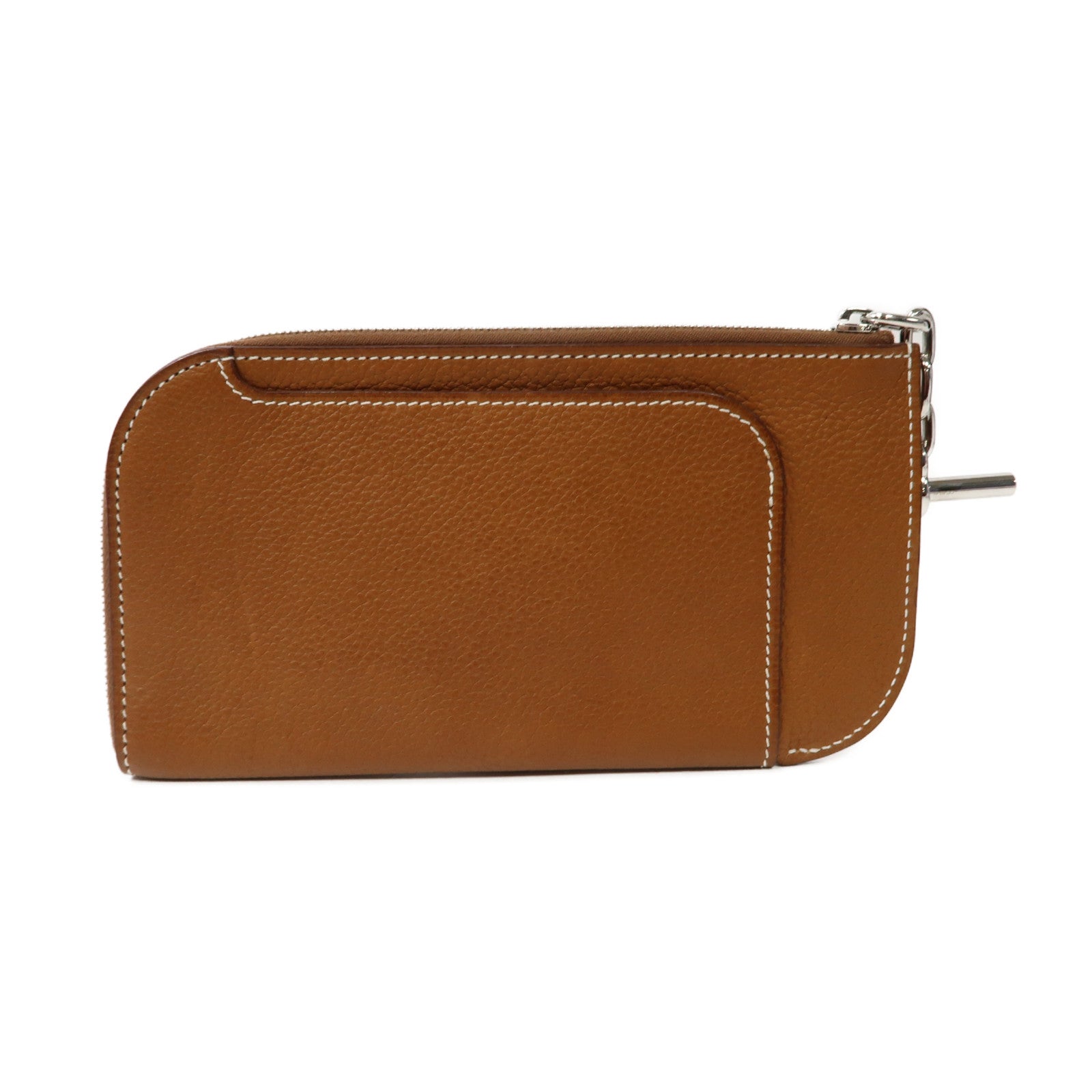 HERMES Evercolor皮革Strap GM Phone Case銀扣手機套經典駝色