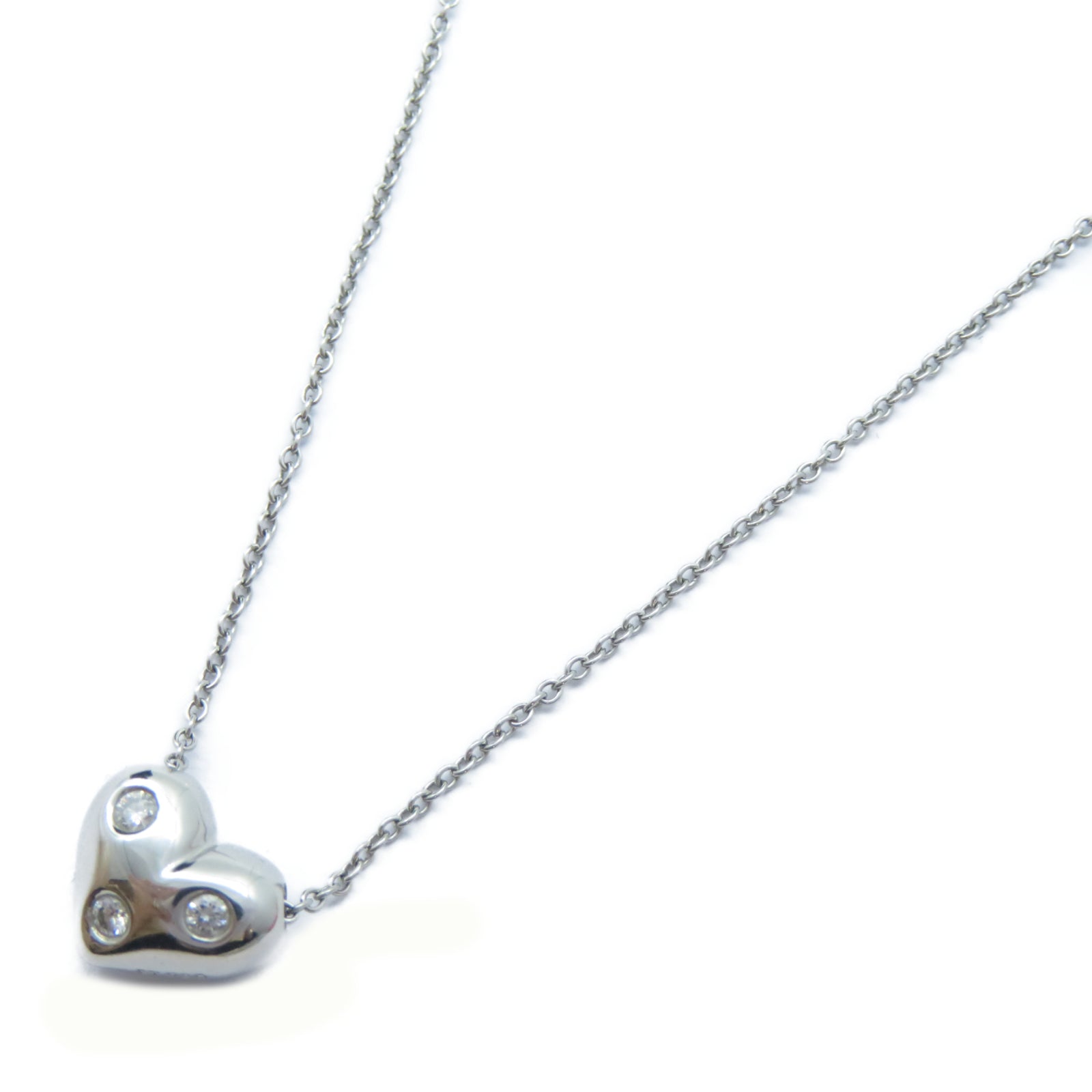 TIFFANY＆CO PT950鉑金3P Diamond Heart Necklace鑽石項鍊