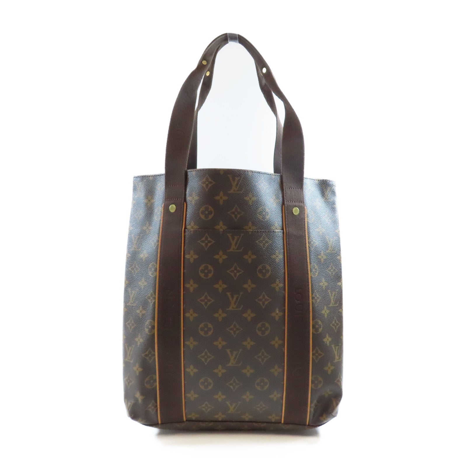LOUIS VUITTON Monogram Cabas Beaubourg金扣肩背袋棕色