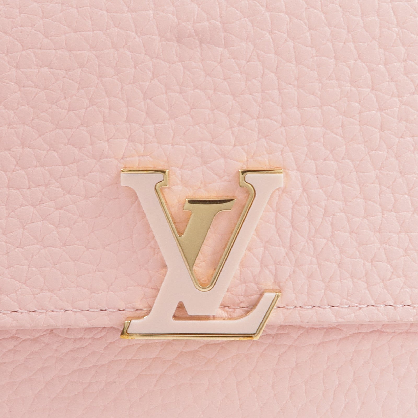 LOUIS VUITTON Taurillon皮革Capucines Compact Wallet金扣錢包