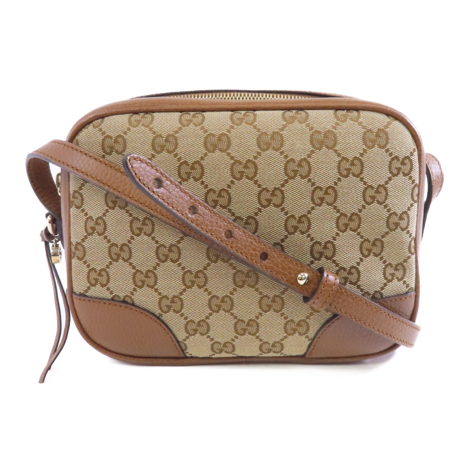 GUCCI 【激減優惠】帆布Shoulder Bag金扣肩背袋棕色