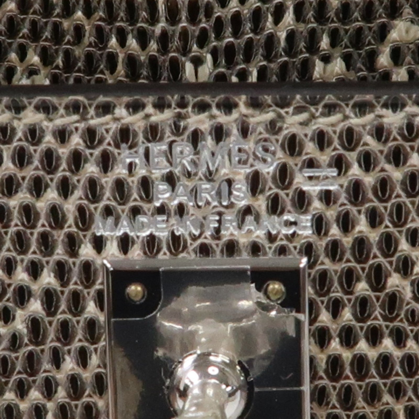HERMES 蜥蝪皮革Kelly 25銀扣手挽肩背兩用袋Ombre/灰色