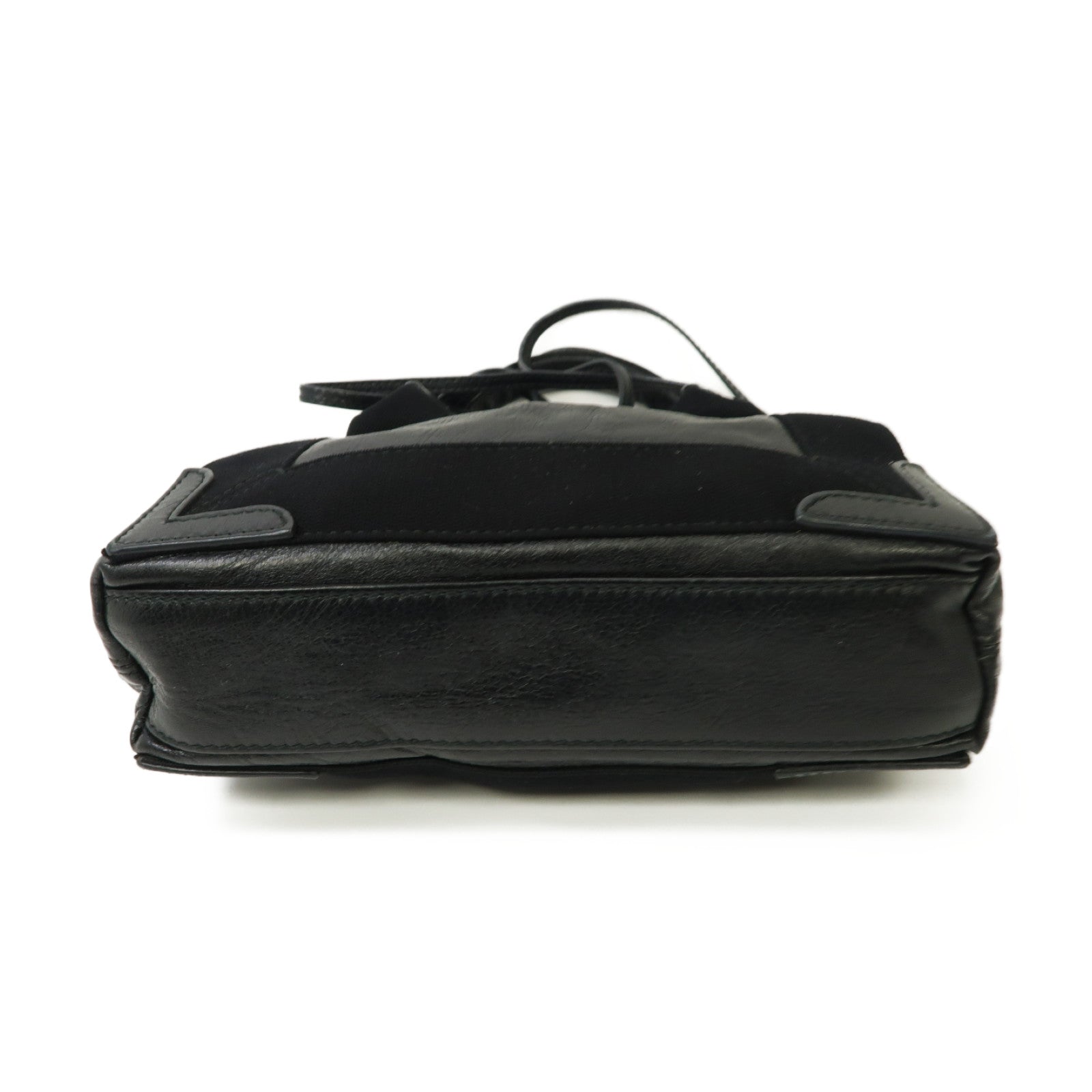 BALENCIAGA 牛皮皮革Cabas XS銀扣手挽肩背兩用袋黒色