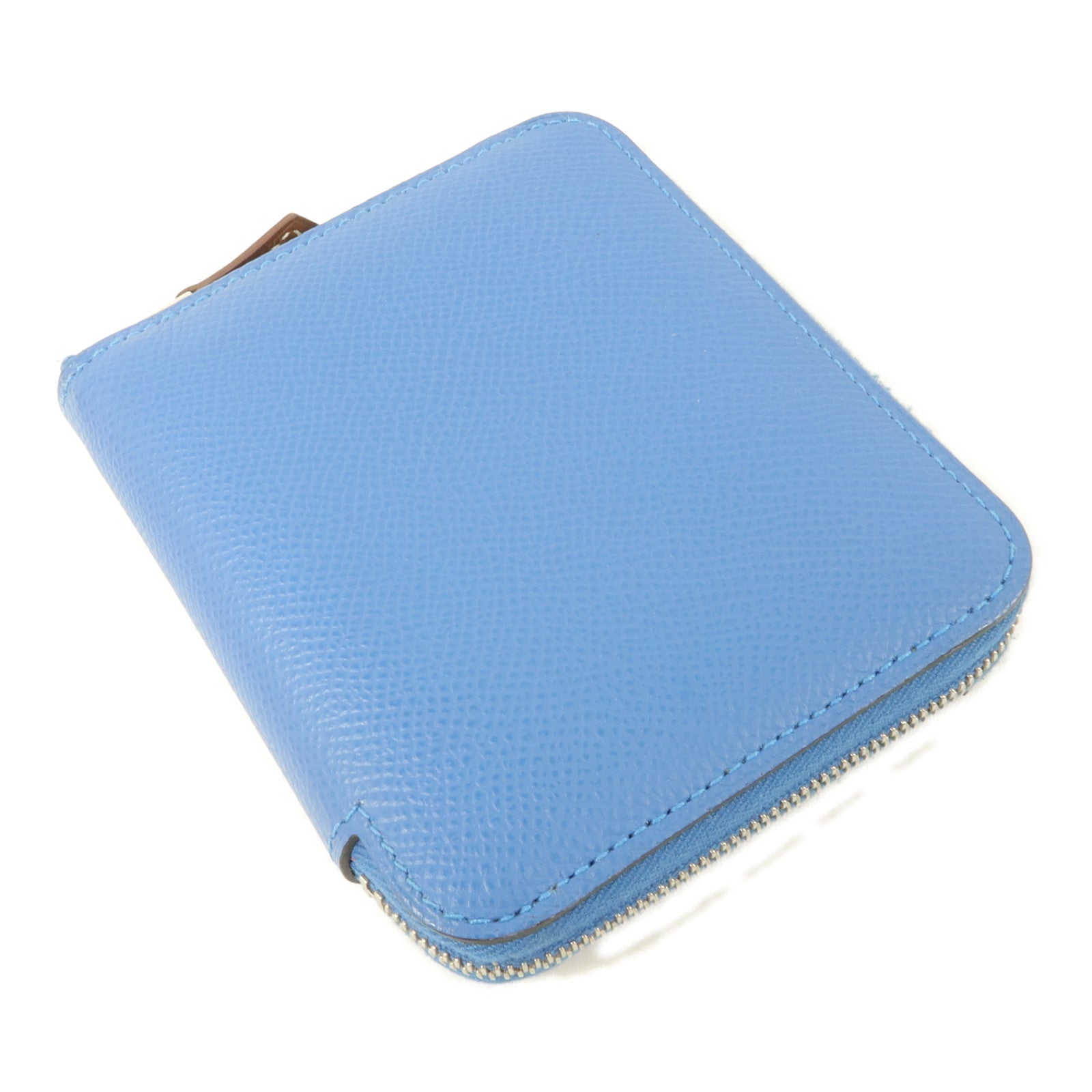 HERMES Epsom皮革Silk in Compact錢包Cobalt