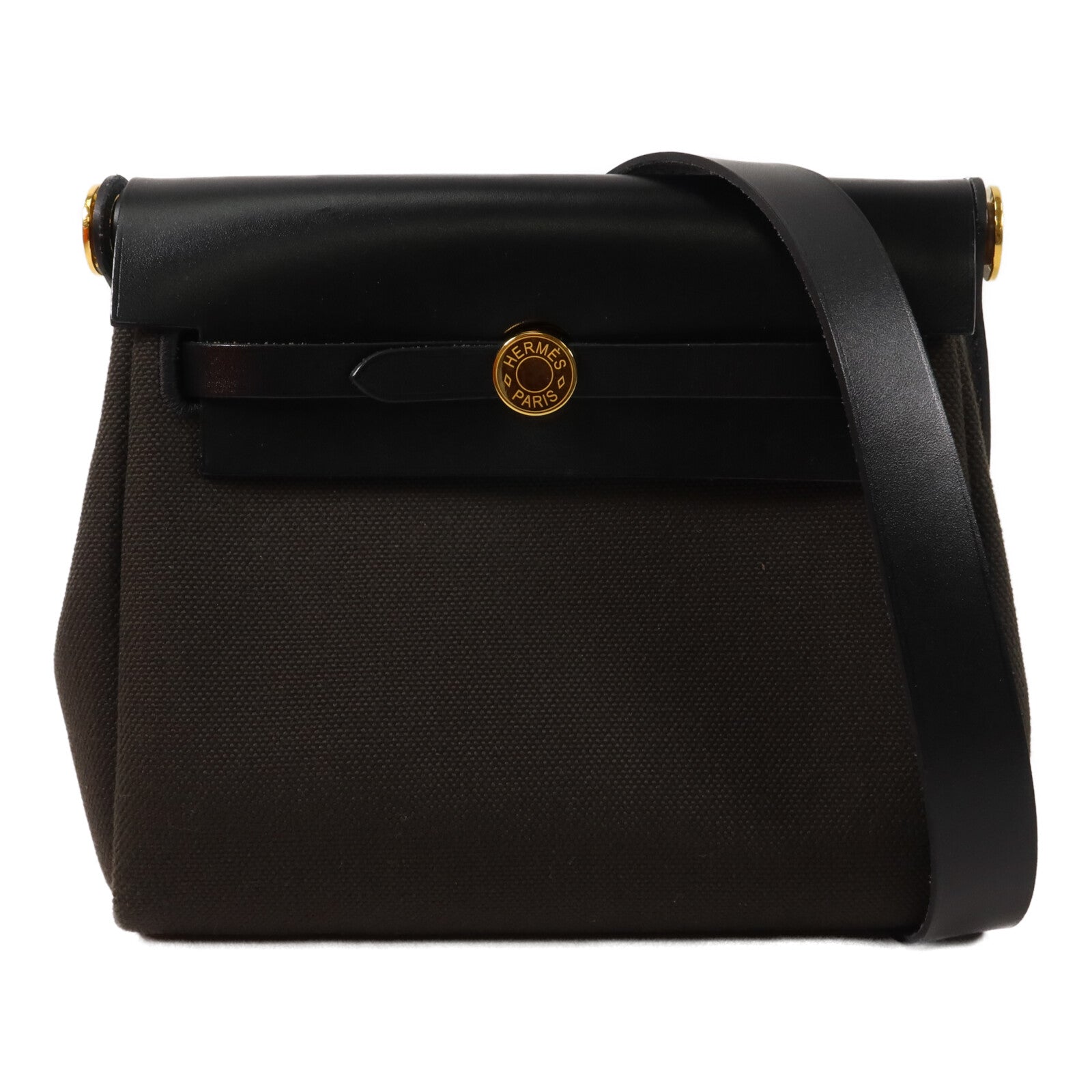 HERMES 帆布Mini Herbag肩背袋Bronze
