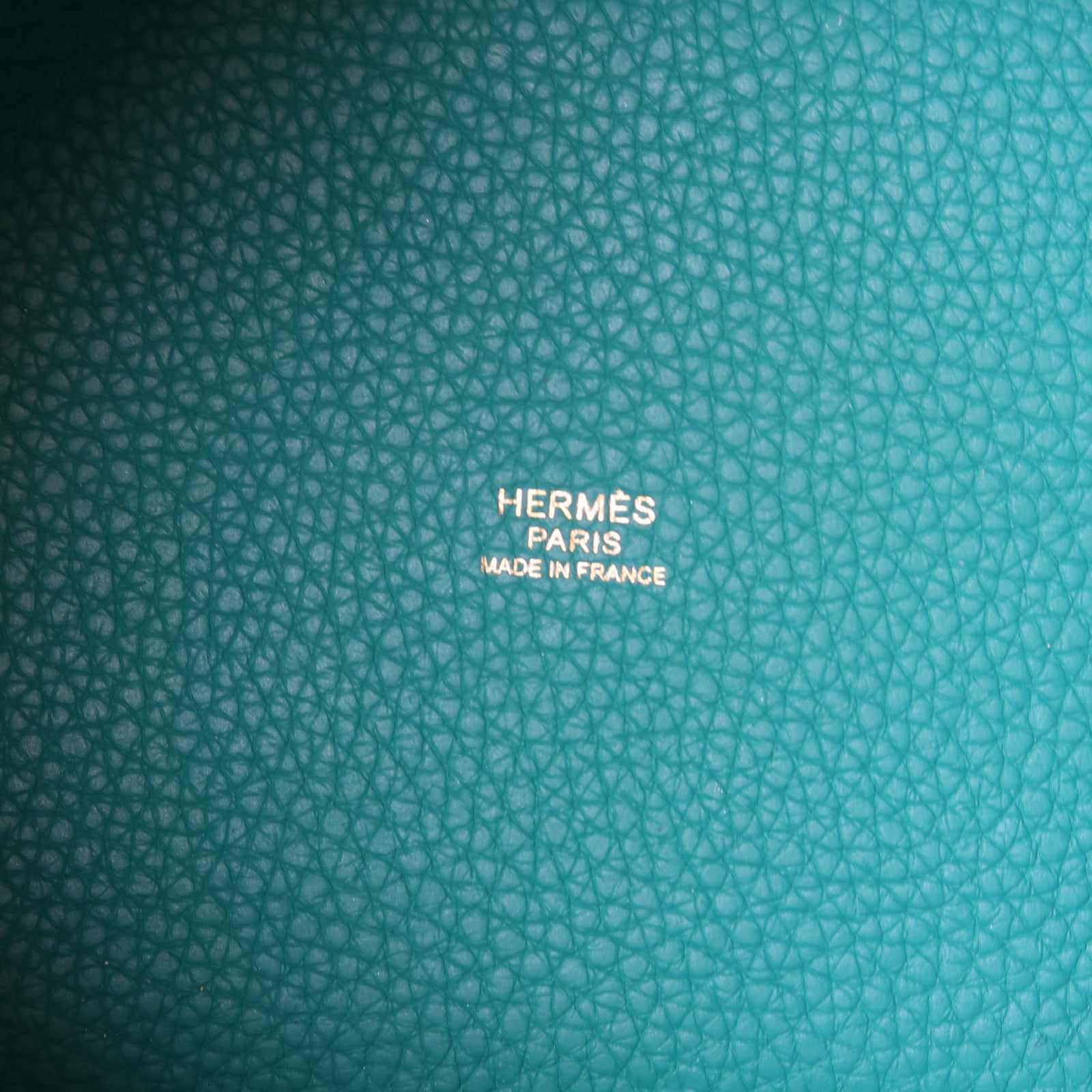 HERMES Clemence皮革Picotin PM金扣手挽袋Vert Vertigo/綠色