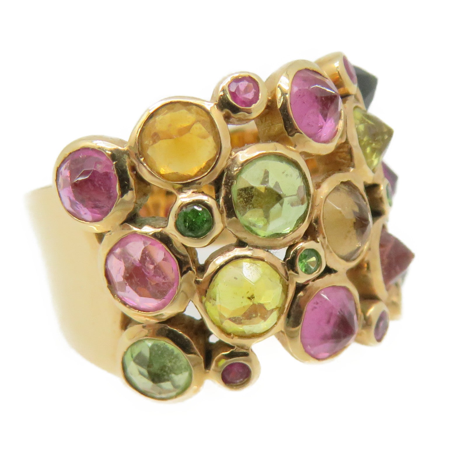 JEWELRY 18K玫瑰金/3.66ct彩色宝石Jewelry Ring戒指US#6.5