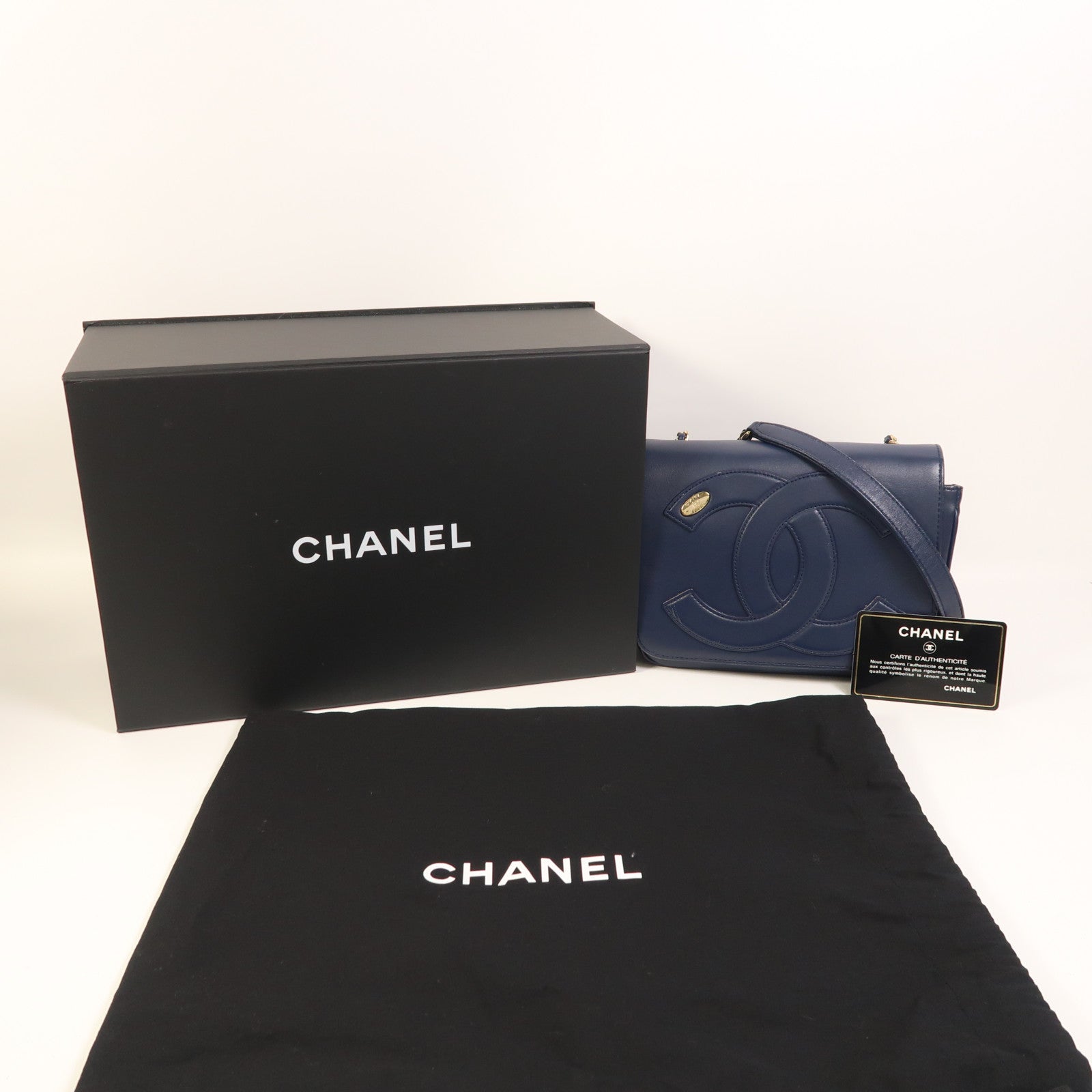 CHANEL 羊皮皮革CC Mania Flap Bag金扣鏈帶肩背袋