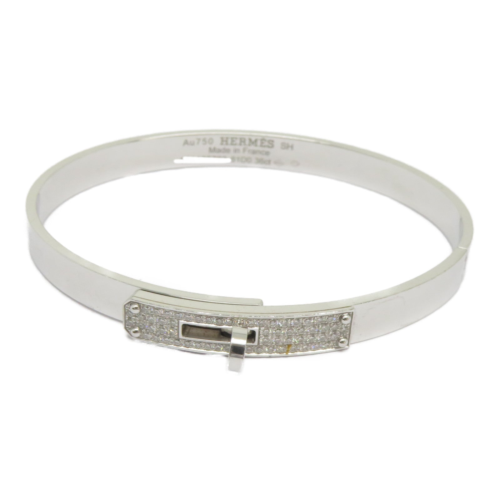HERMES 18K白金Kelly Diamond Bracelet/Bangle 0.36ct鑽石手鐲