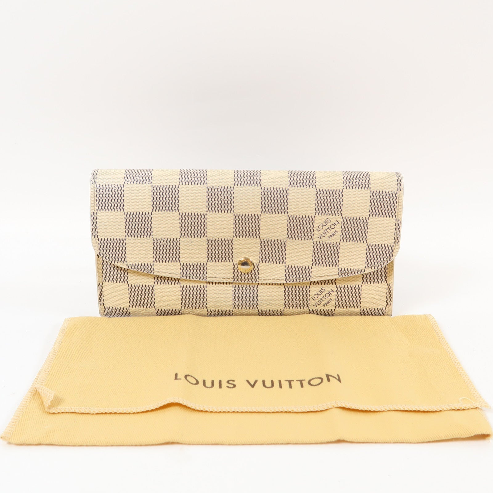 LOUIS VUITTON 【激減優惠】Damier Azur Portefeuille Emily Long Wallet金扣長錢包白色/藍色