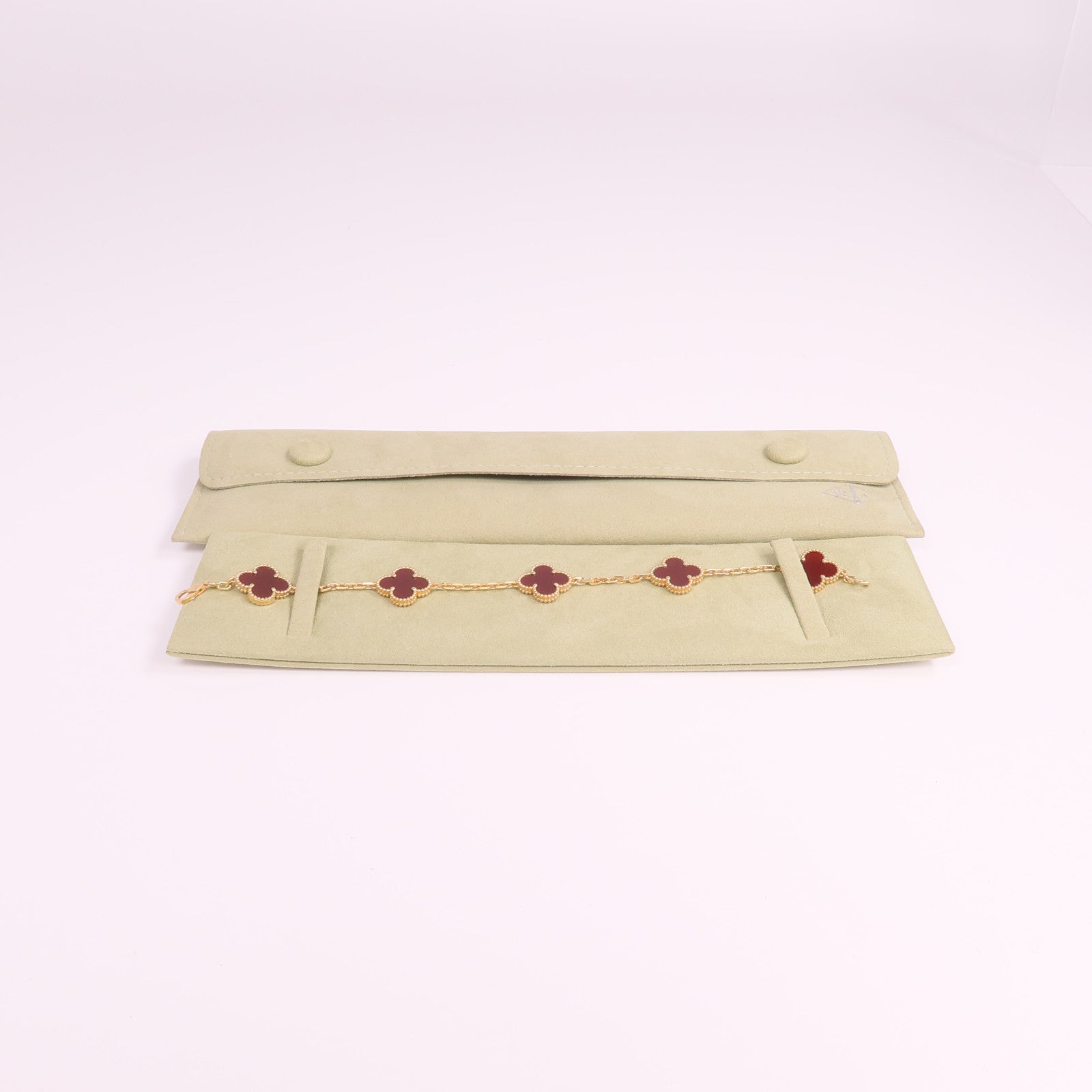 Van Cleef & Arpels 18K黃金/Carnelian Vintage Alhambra Bracelet手鏈