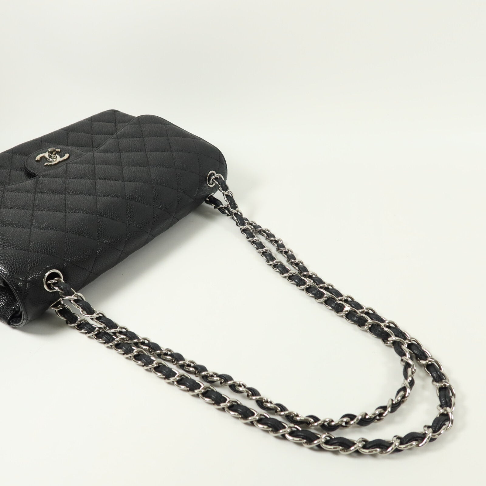 CHANEL 牛皮皮革Large Classic鏈帶肩背袋