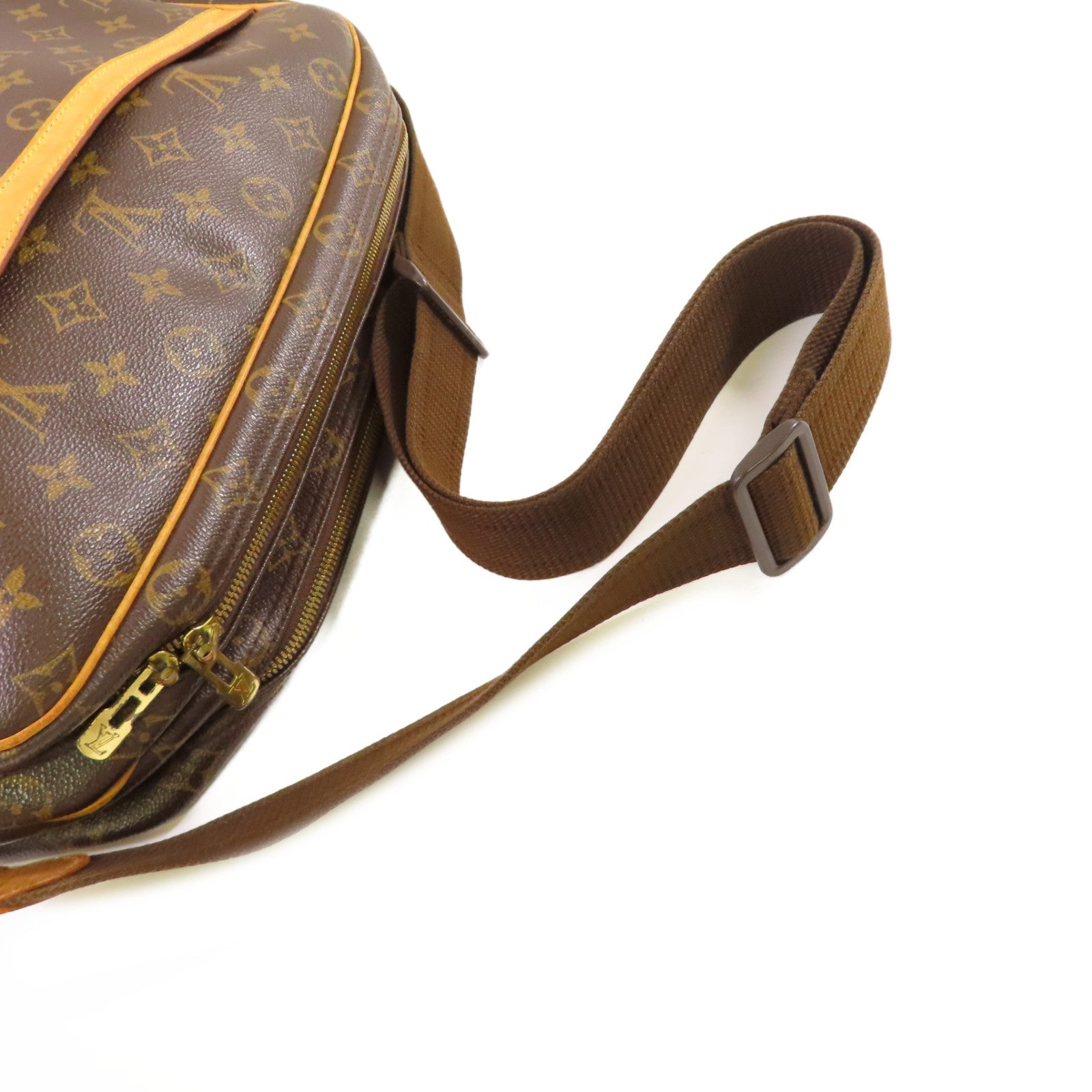 LOUIS VUITTON Monogram Reporter GM Bag金扣肩背袋啡色