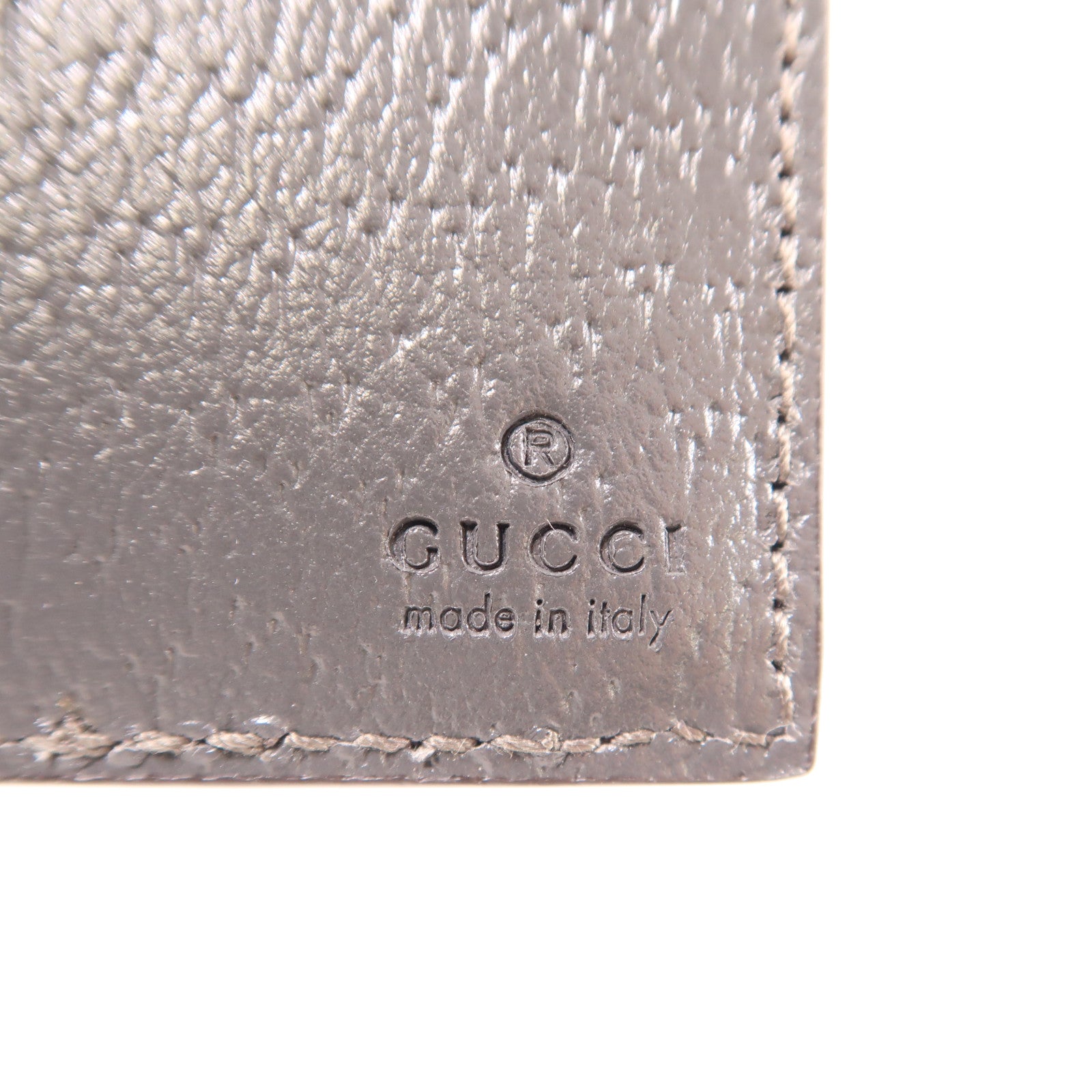 GUCCI 塗層帆布/皮革Ophidia Wallet銀扣錢包灰色
