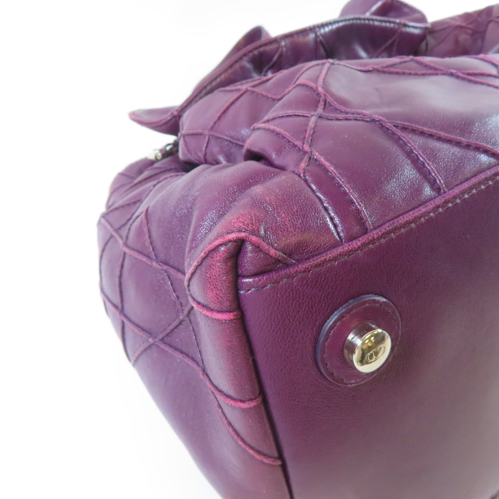Dior 【激減優惠】牛皮皮革Shoulder Bag銀扣肩背袋紫色