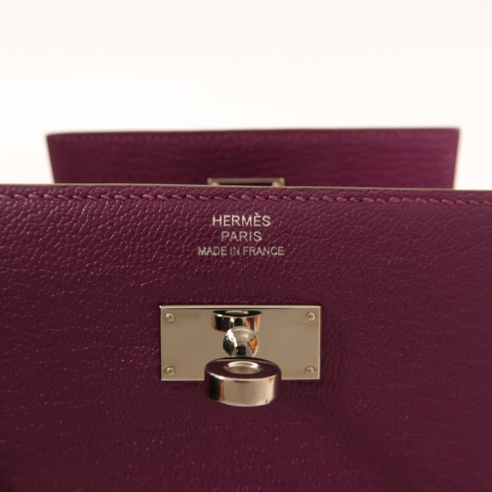 HERMES PHW Kelly Depliant Wallet Chevre Leather Anemone