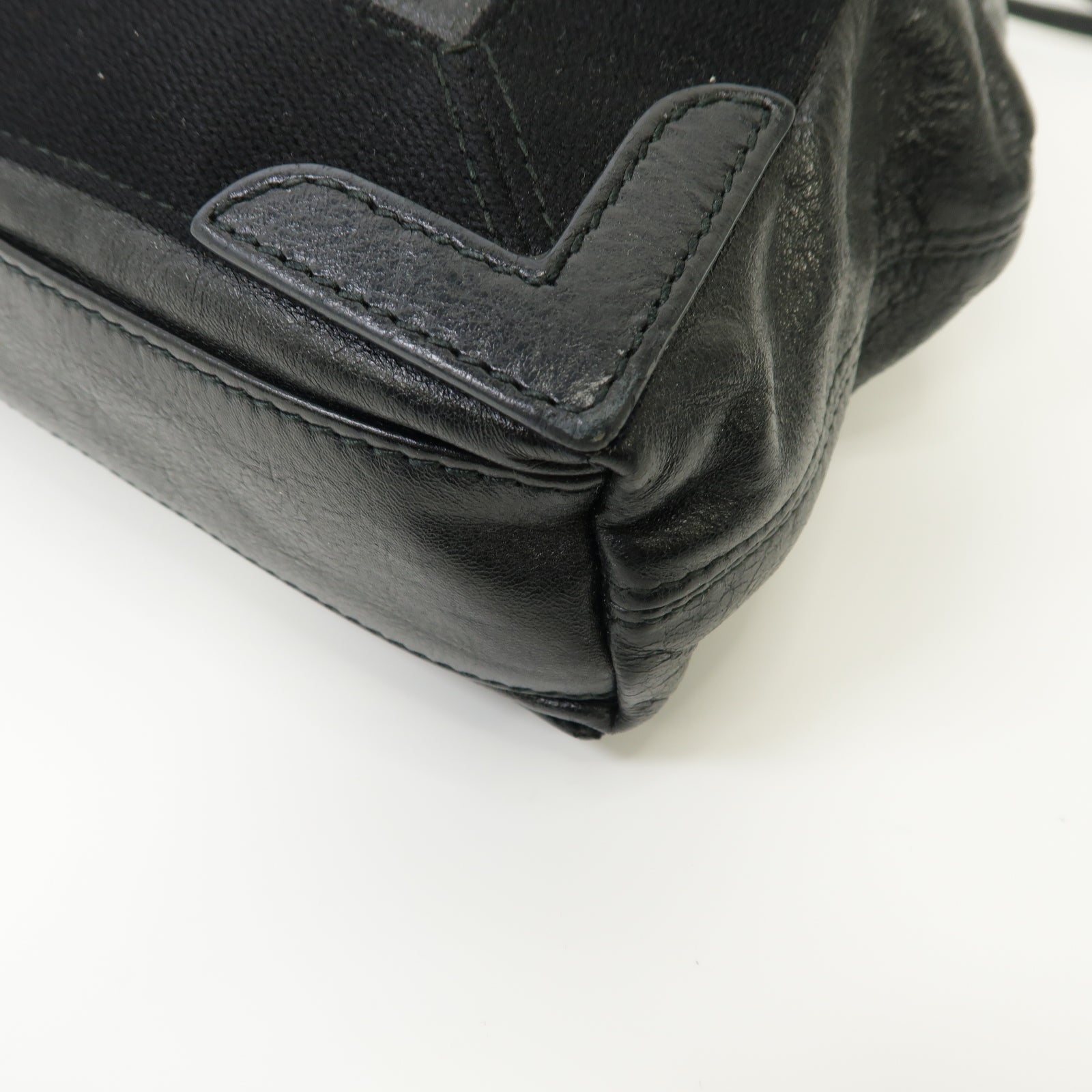 BALENCIAGA 牛皮皮革Cabas XS銀扣手挽肩背兩用袋黒色