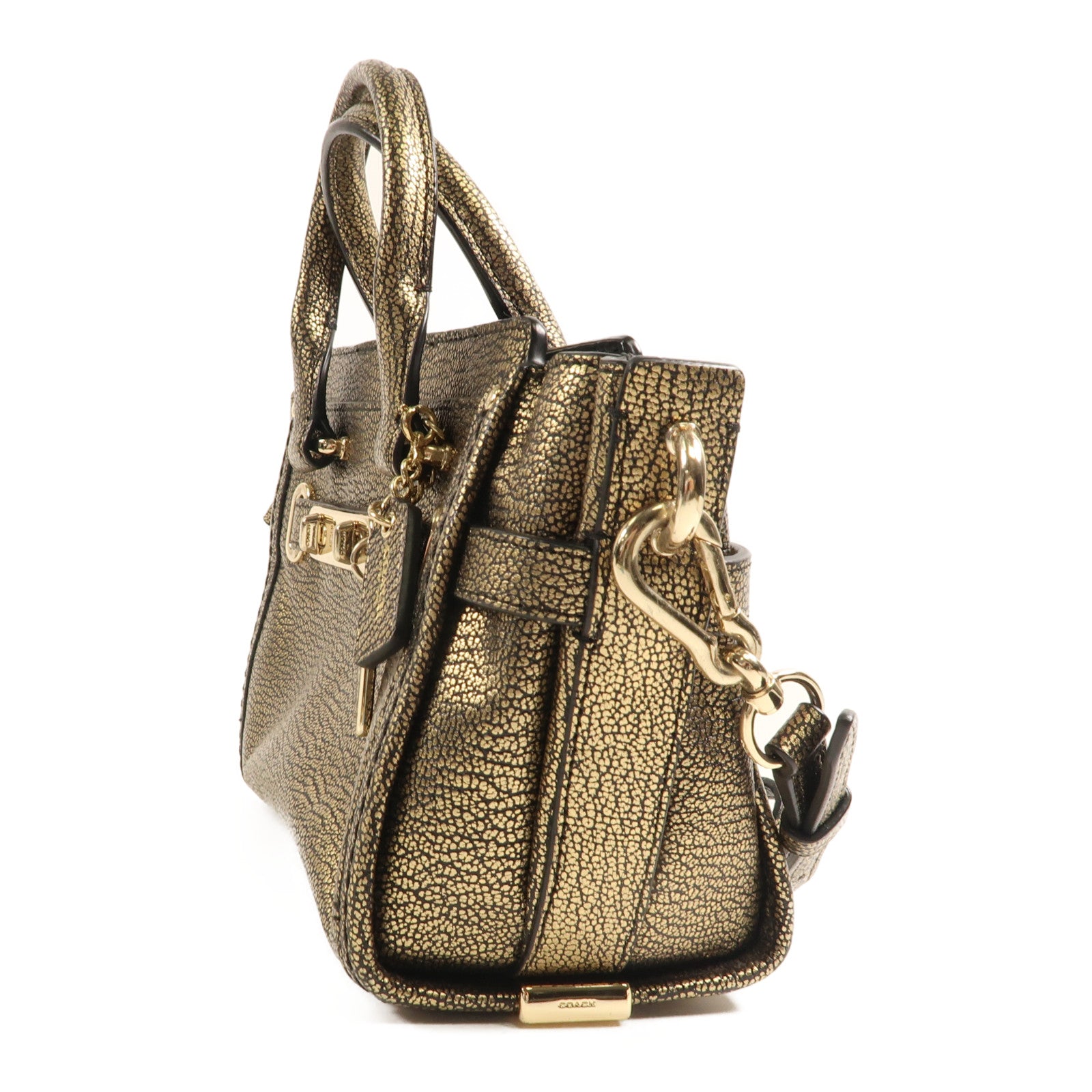 COACH 皮革2 Way Bag金扣手挽肩背兩用袋