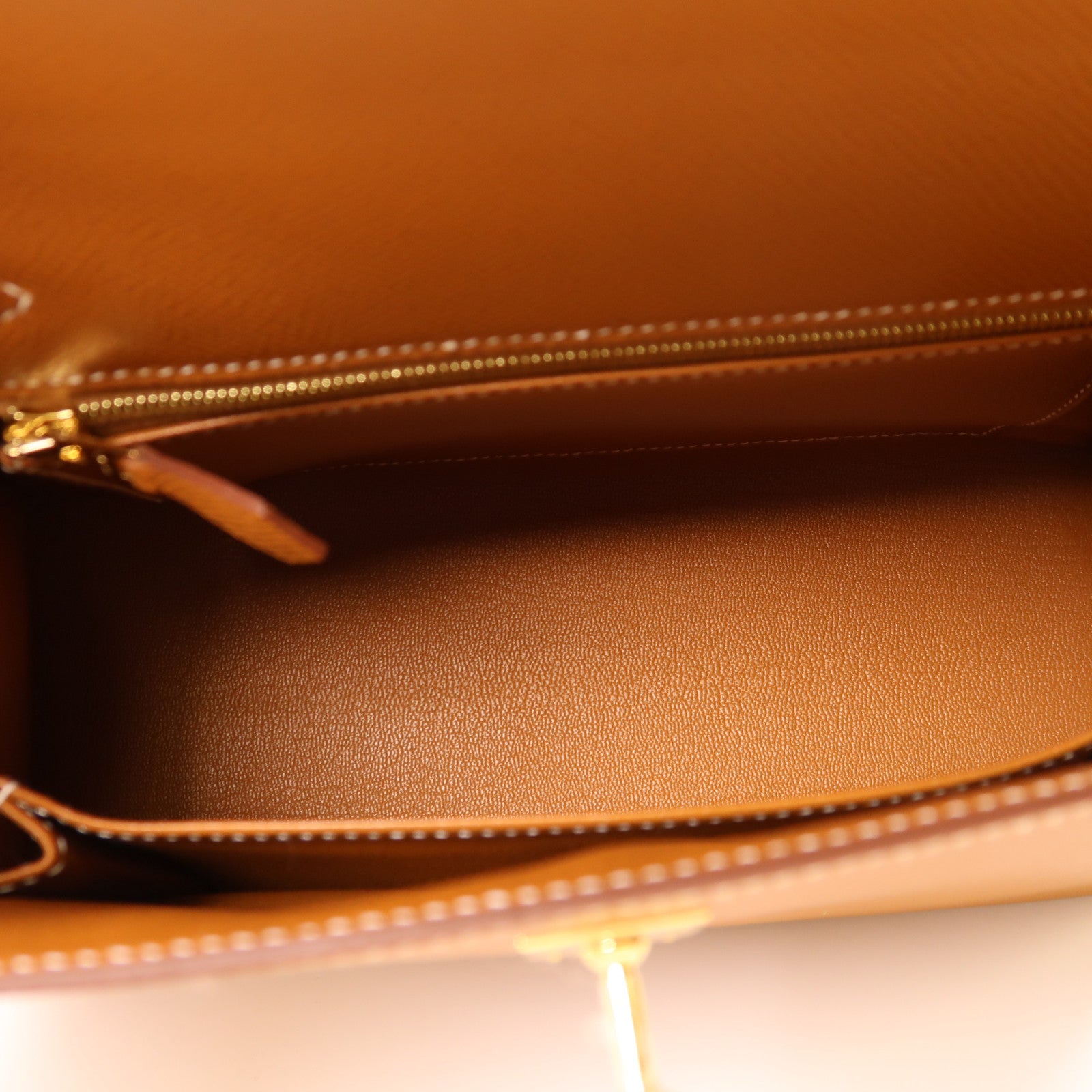 HERMES Epsom皮革Kelly 25金扣手挽肩背兩用袋Gold棕色
