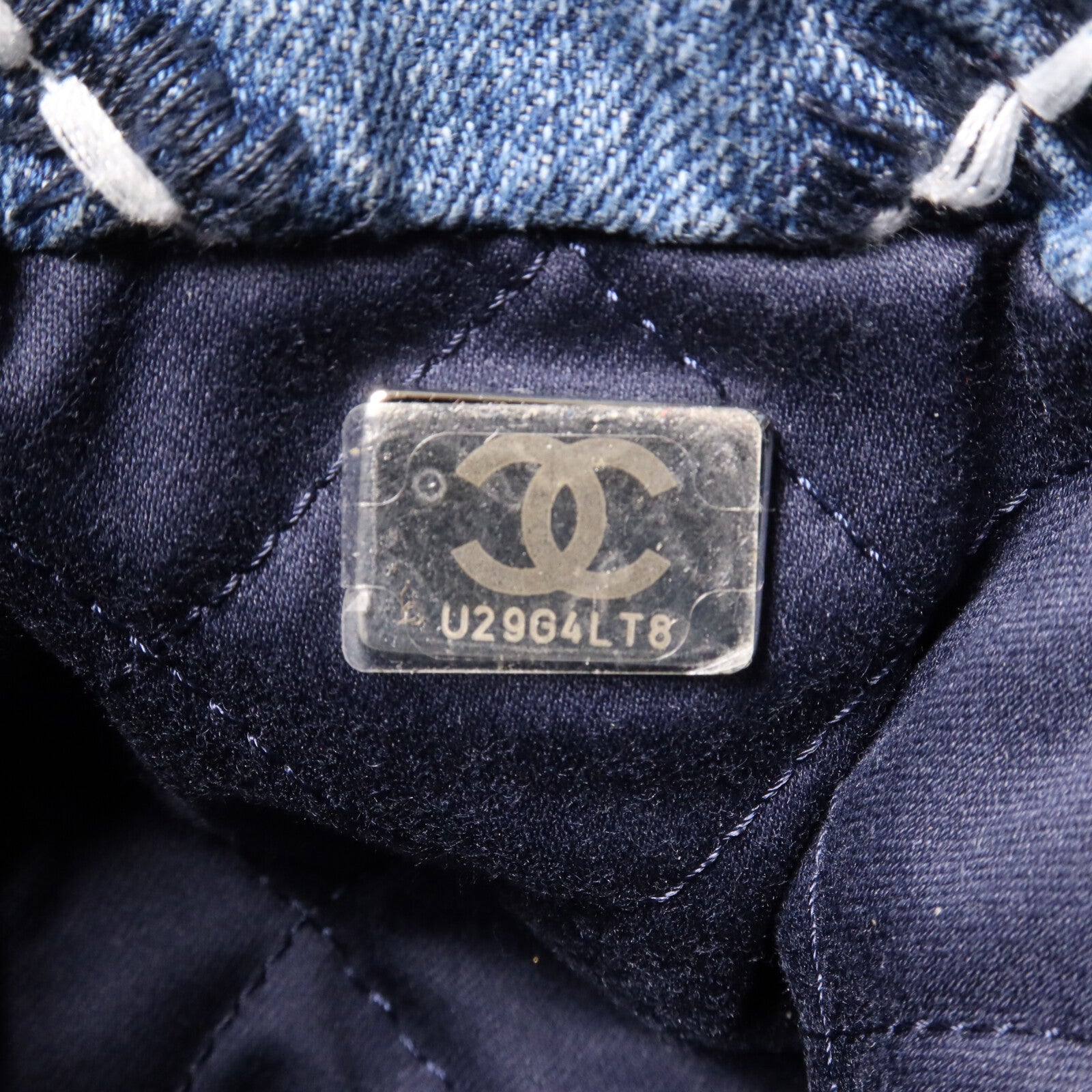 CHANEL 牛仔布Chanel 22 Mini鏈帶肩背袋