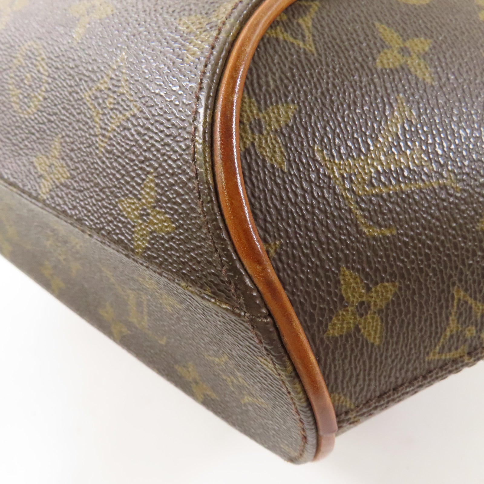 LOUIS VUITTON Monogram Ellipse PM金扣手挽袋棕色