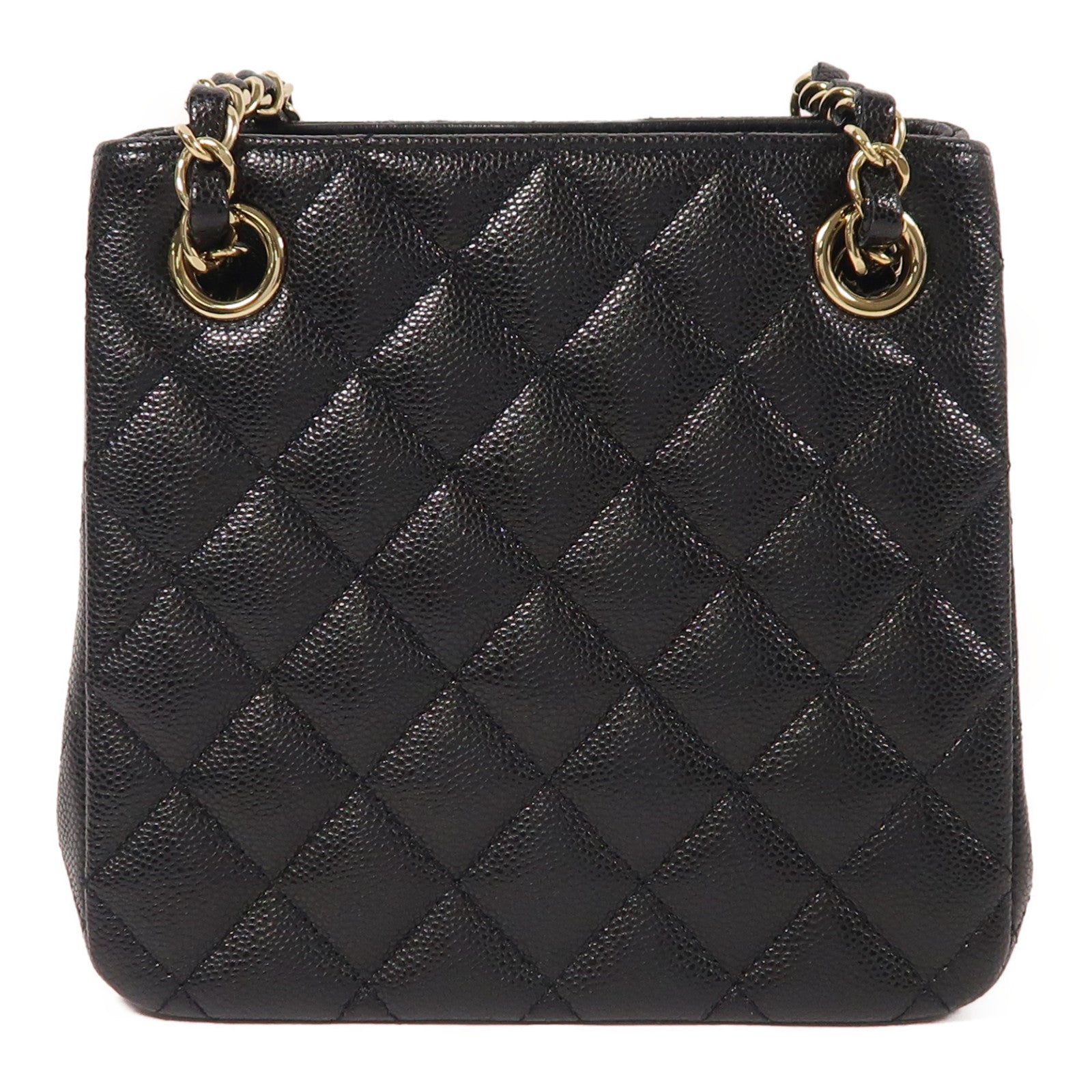 CHANEL 牛皮皮革Bucket Bag金扣鏈帶肩背袋