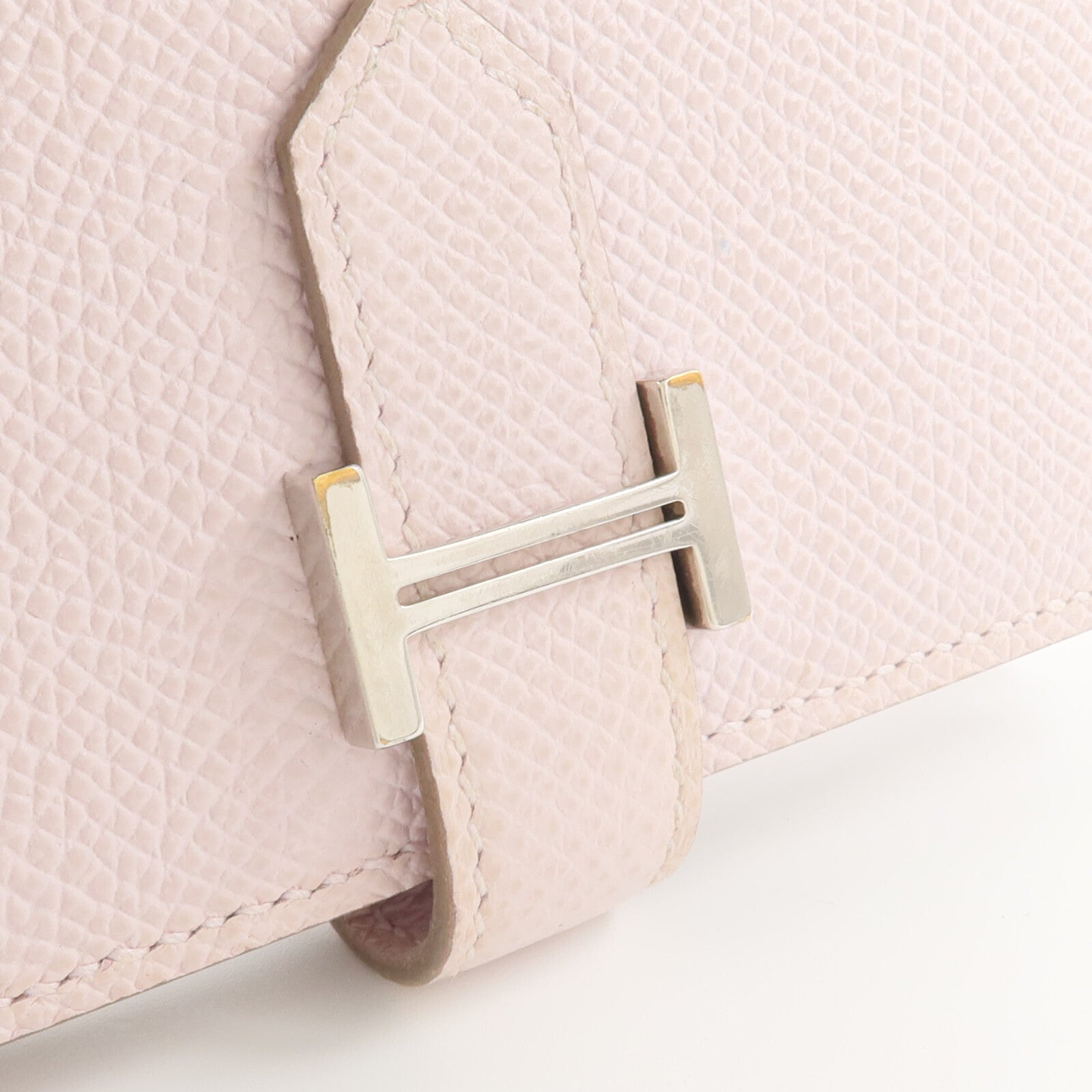 HERMES Epsom皮革Bearn Compact錢包Mauve Pale