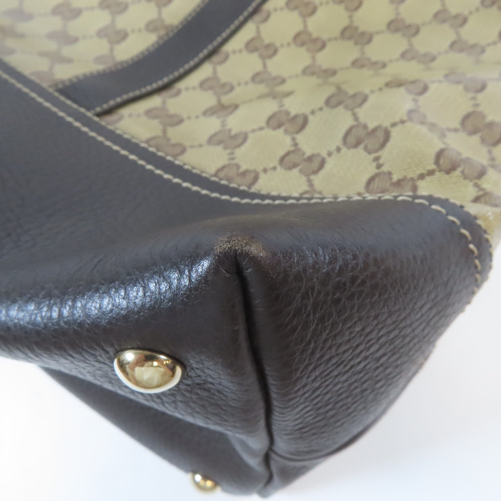 GUCCI 塗層帆布Shoulder Bag金扣肩背袋啡色