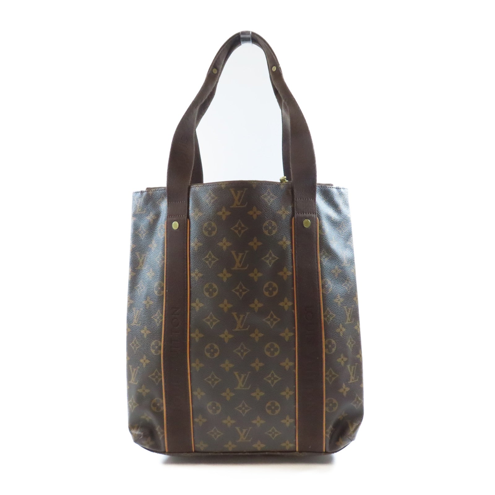 LOUIS VUITTON Monogram Cabas Beaubourg金扣肩背袋棕色