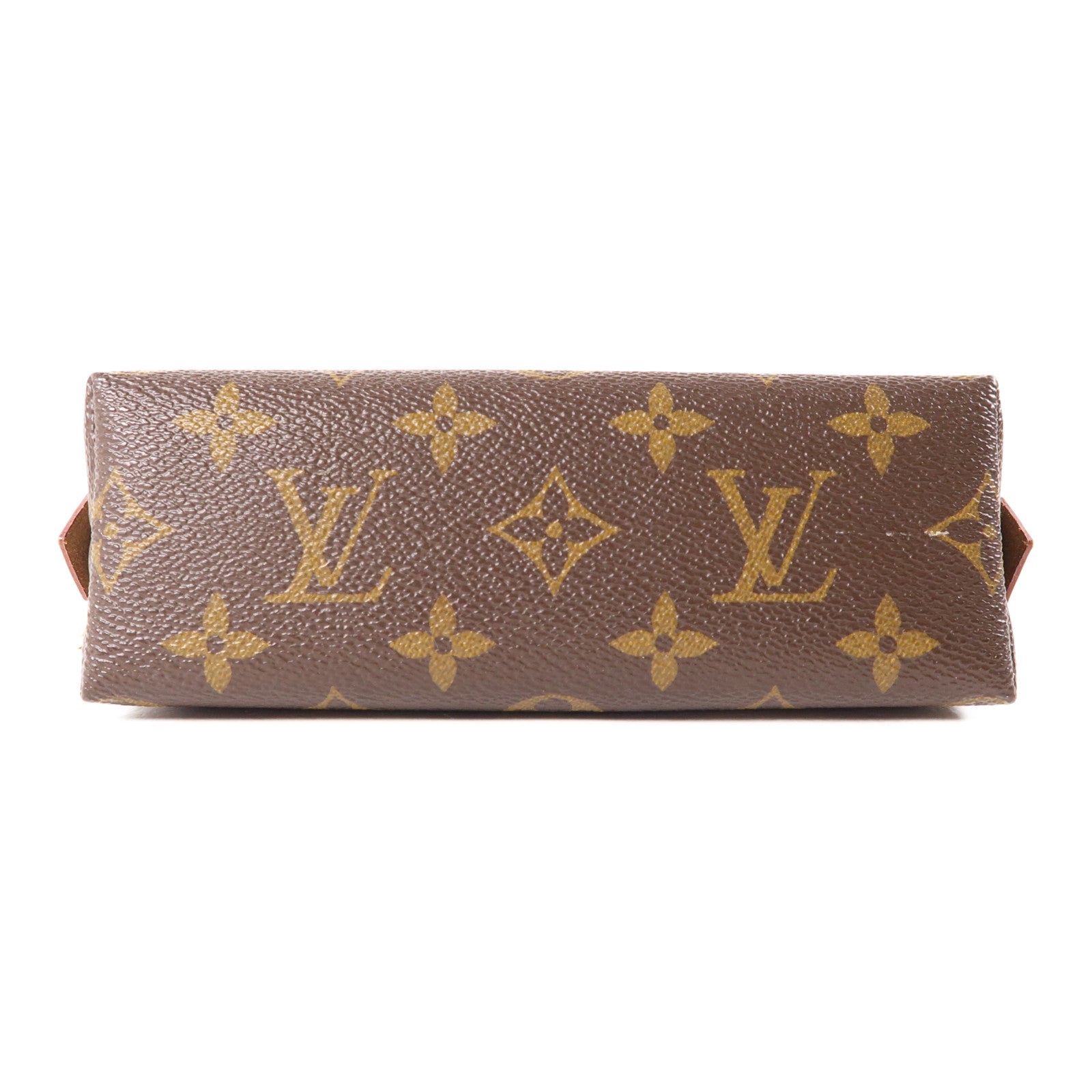 LOUIS VUITTON Monogram Cosmetic Pouch金扣手拿包棕色