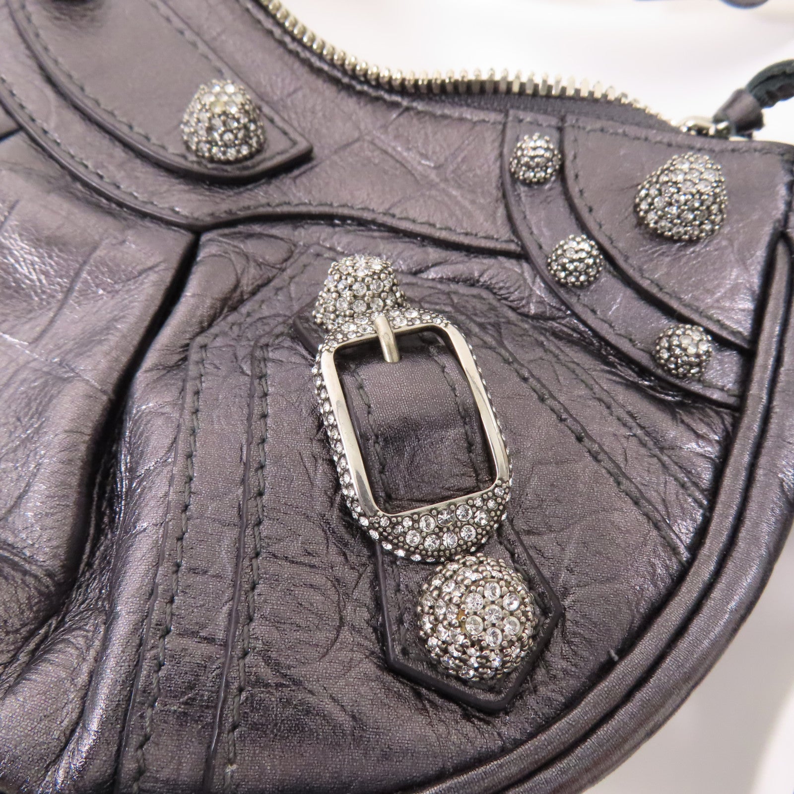 BALENCIAGA 皮革Le Cagole XS Shoulder Bag銀扣肩背袋