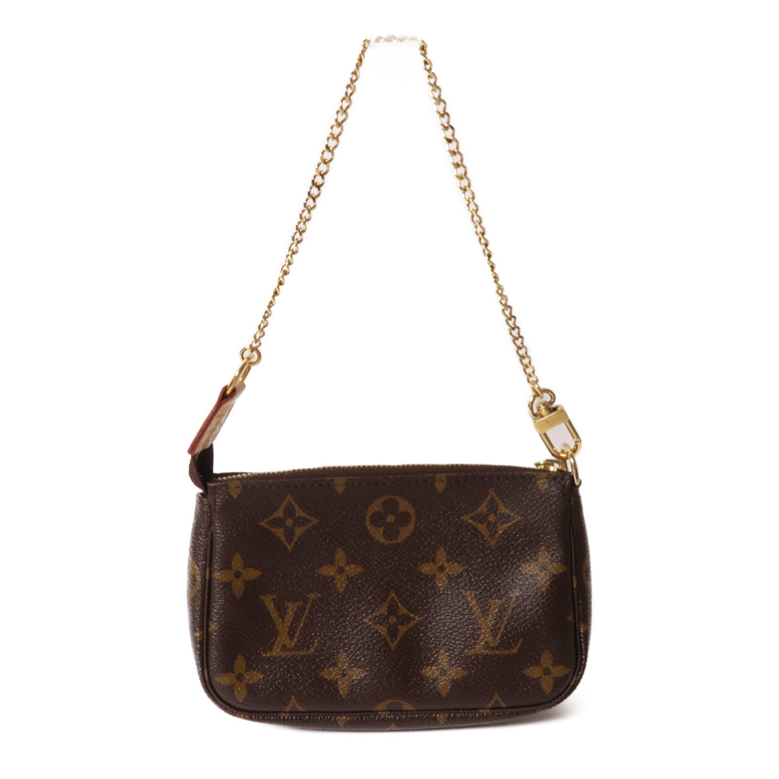 LOUIS VUITTON 【激減優惠】Monogram Pochette Accessories金扣手挽袋啡色
