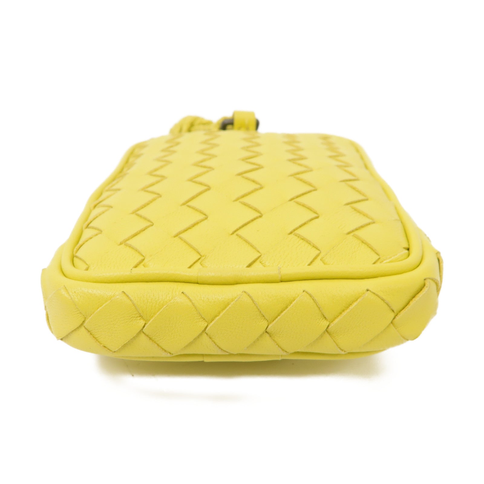 BOTTEGA VENETA 【激減優惠】織紋皮革Coin Case零錢包黃色