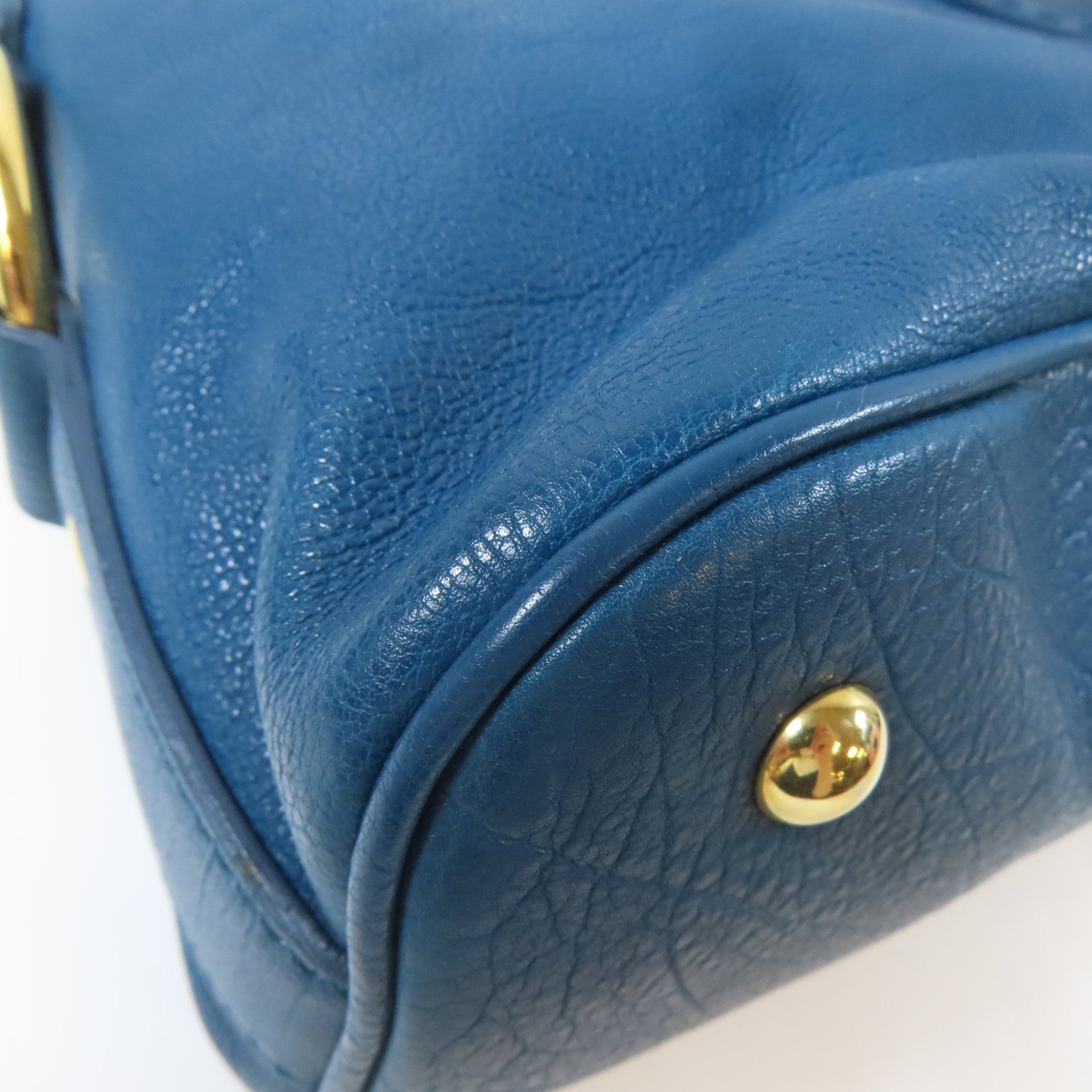 SAINT LAURENT 牛皮皮革Hand Bag金扣手挽袋藍色