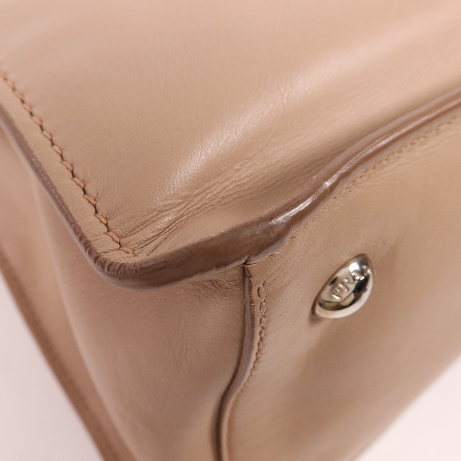 PRADA 牛皮皮革2 Way Shoulder銀扣手挽肩背兩用袋