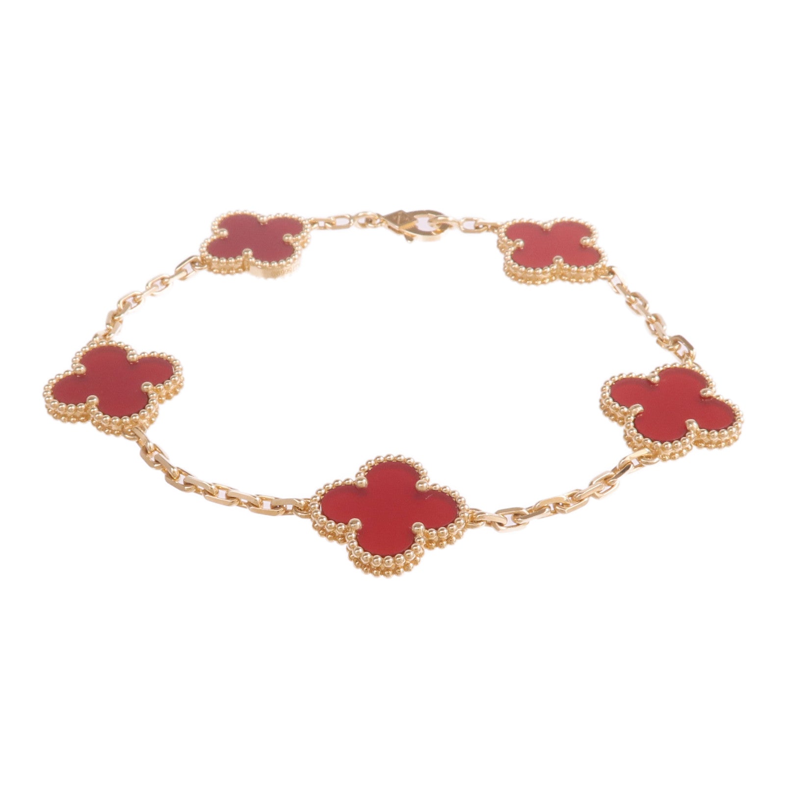 Van Cleef & Arpels 18K黃金/Carnelian Vintage Alhambra Bracelet手鏈