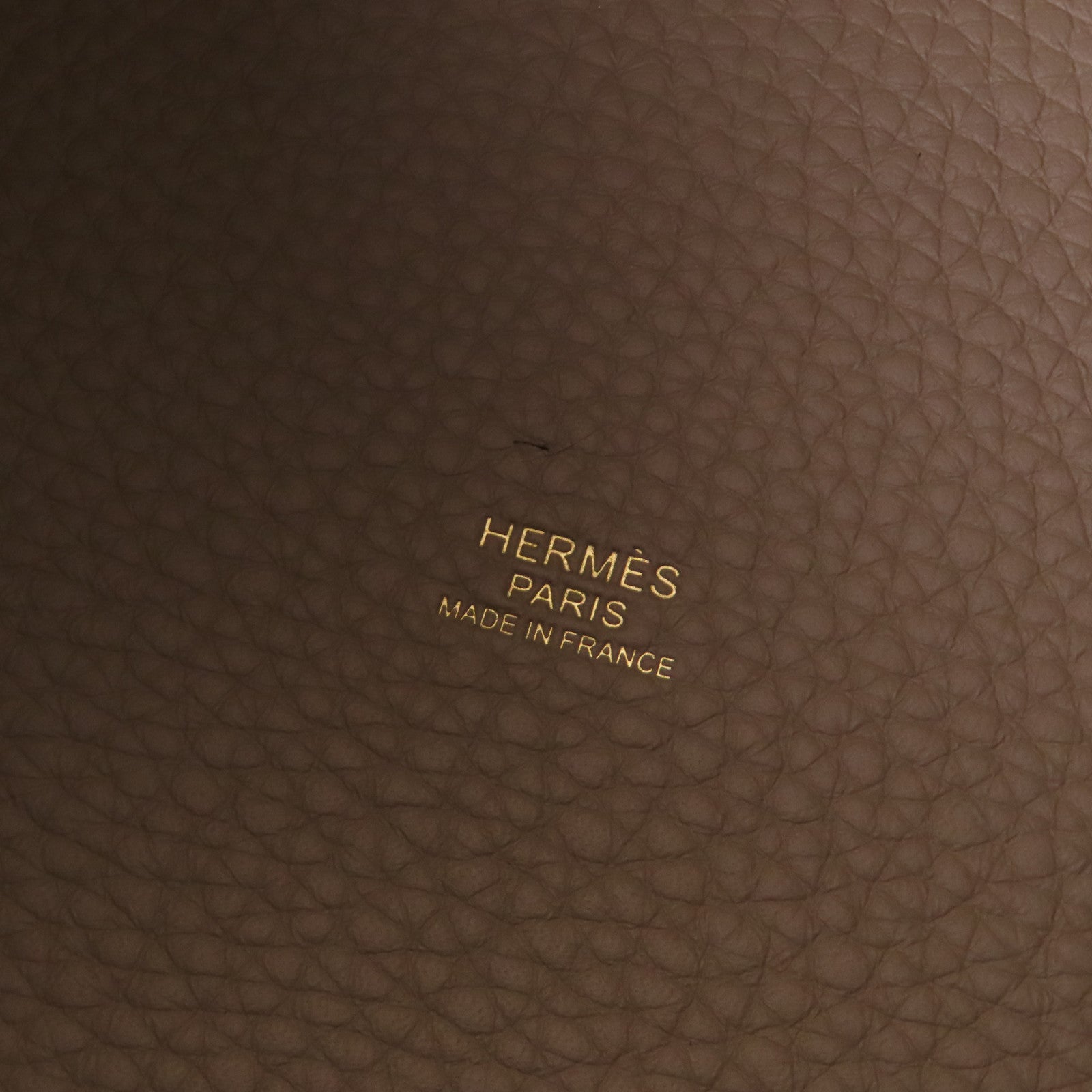 HERMES Clemence皮革Picotin PM Tote Bag金扣手挽袋黑色/黑檀木色/馬爾法米色