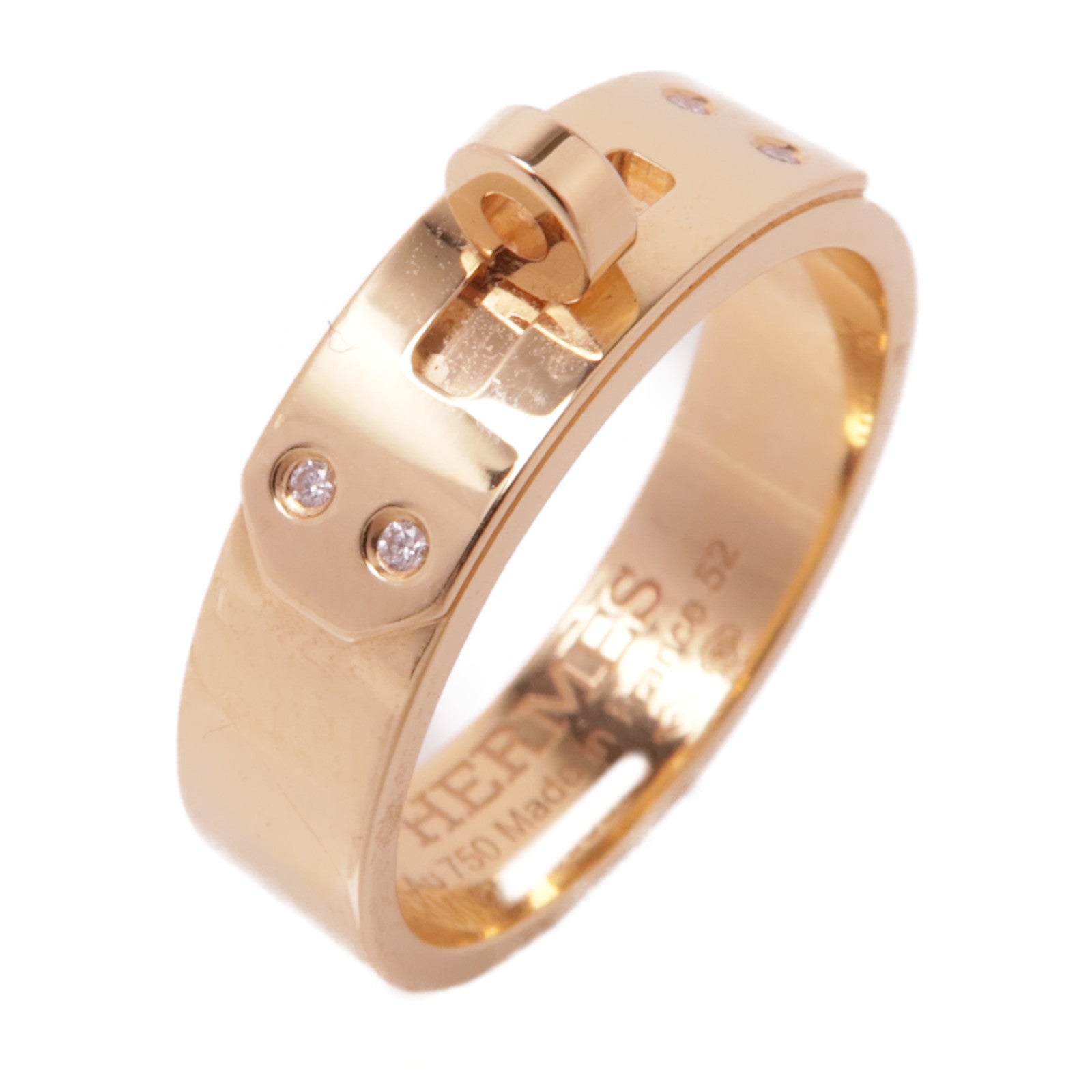 HERMES 【激減優惠】18K玫瑰金Kelly Ring Hermes#52 US#6