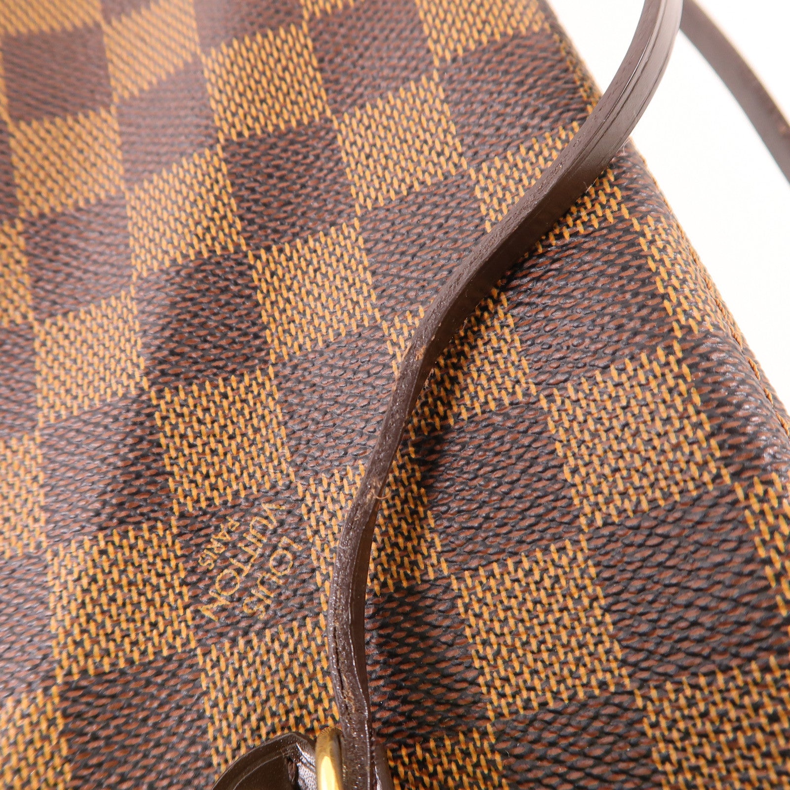 LOUIS VUITTON Damier Neverfull MM金扣手挽袋