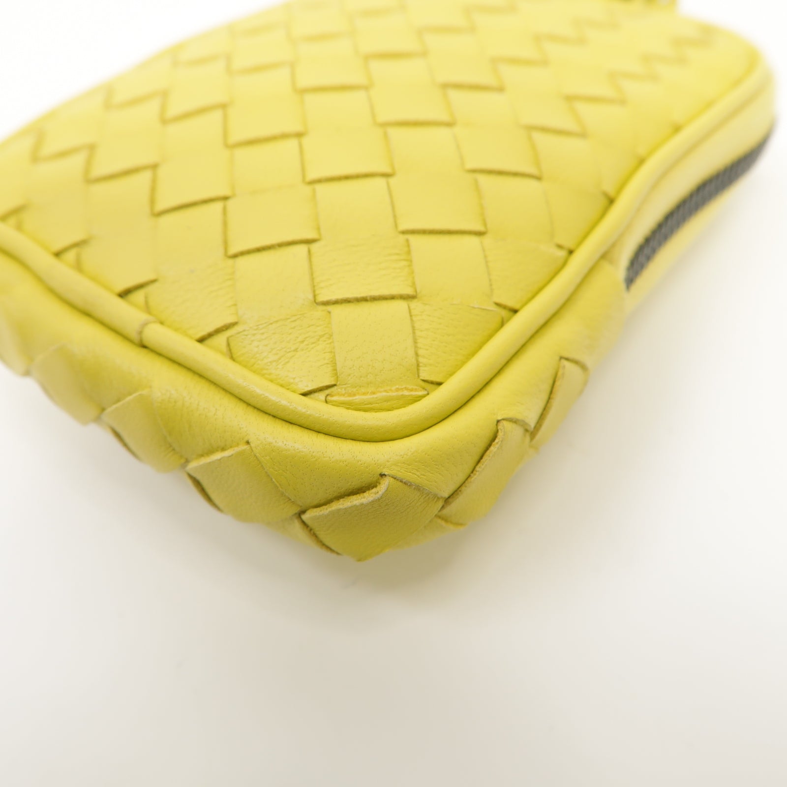 BOTTEGA VENETA 【激減優惠】織紋皮革Coin Case零錢包黃色