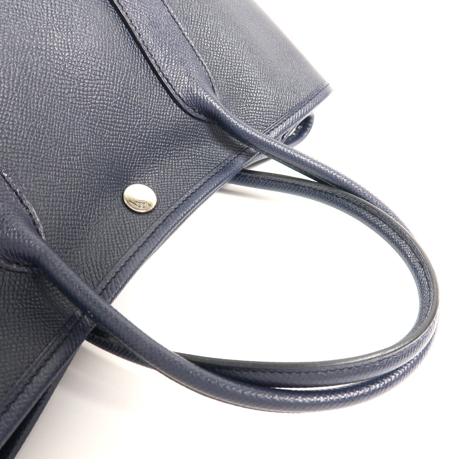 HERMES Epsom皮革Garden Party TPM銀扣手挽袋Bleu Nuit深藍色