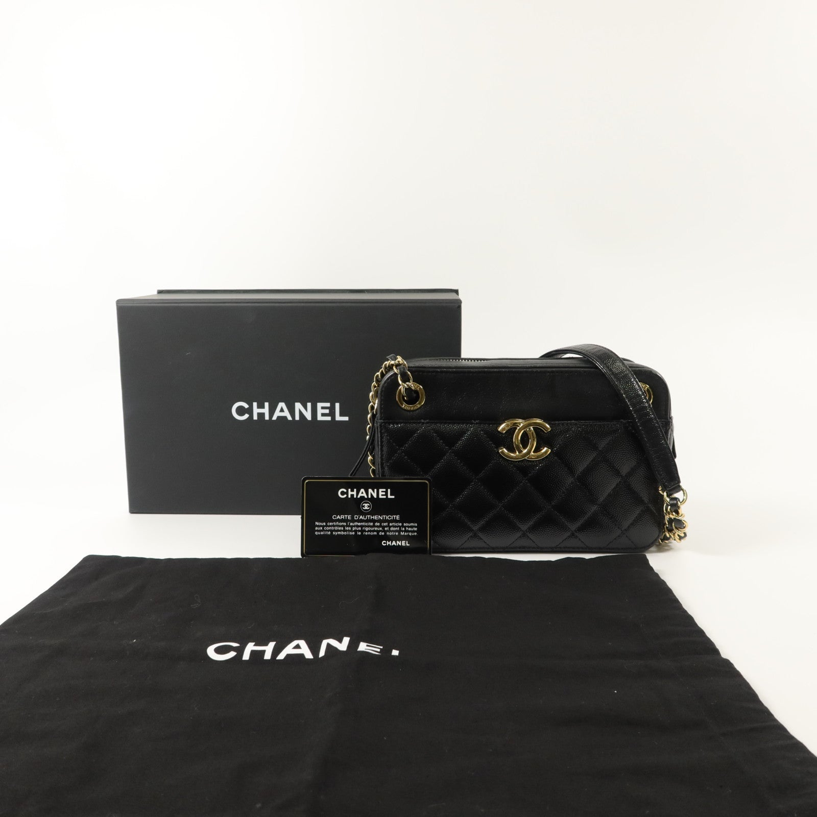 CHANEL 牛皮皮革Chain Shoulder鏈帶肩背袋
